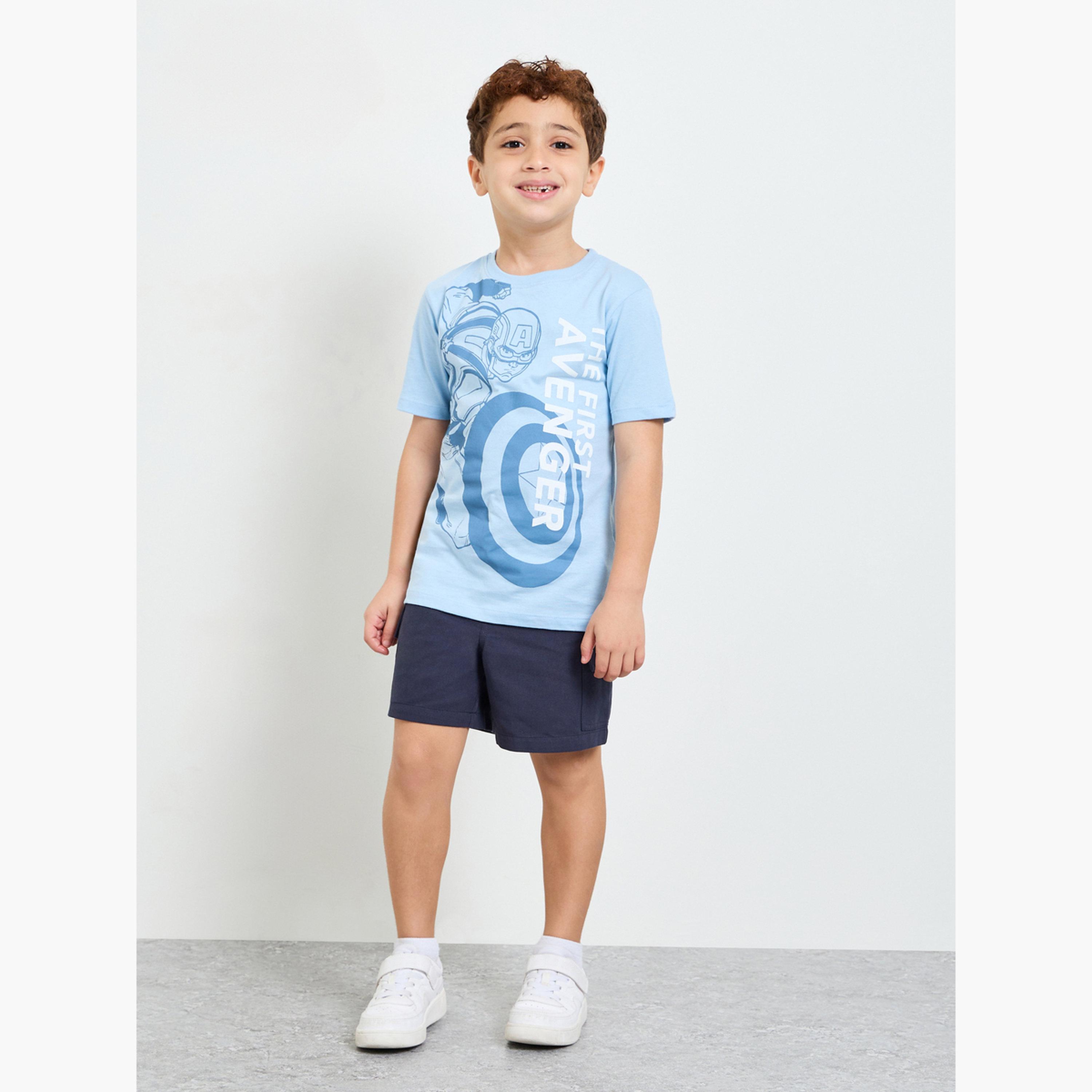 Styli Boys Avengers Print Cotton T-Shirt-boys-clothing-tshirtsandpolos-image-2