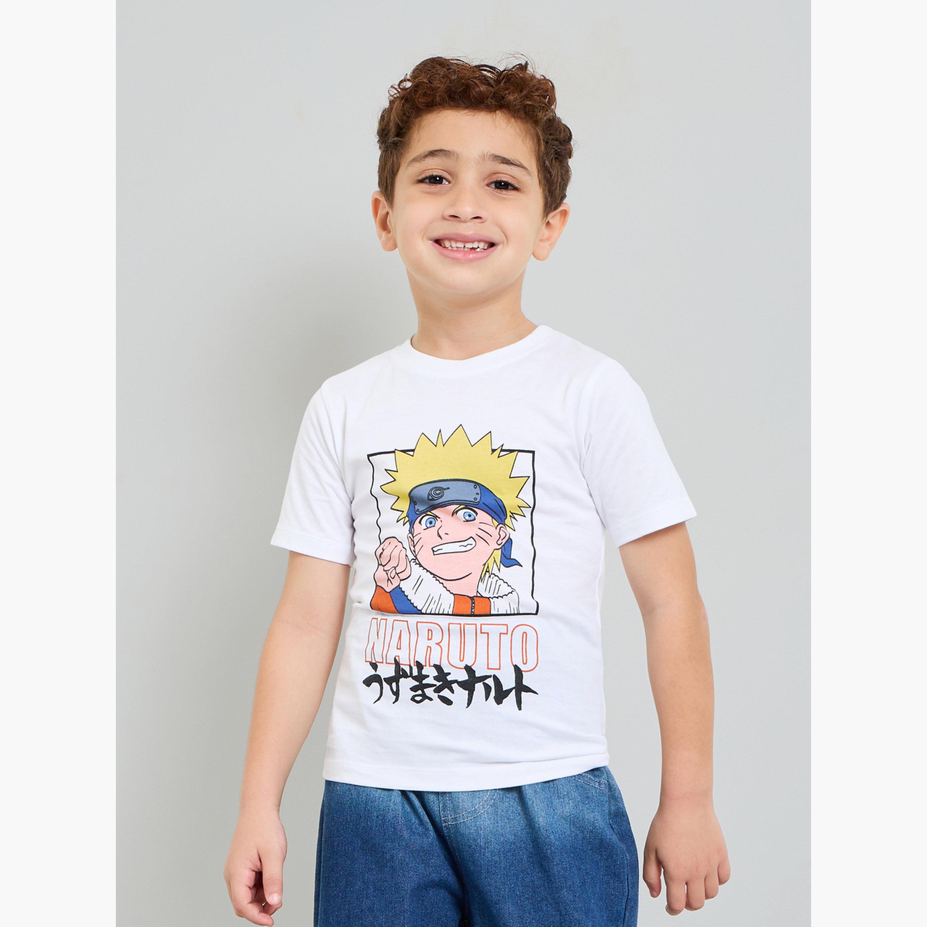 Styli Boys Naruto Print Cotton T-Shirt-boys-clothing-tshirtsandpolos-image-1