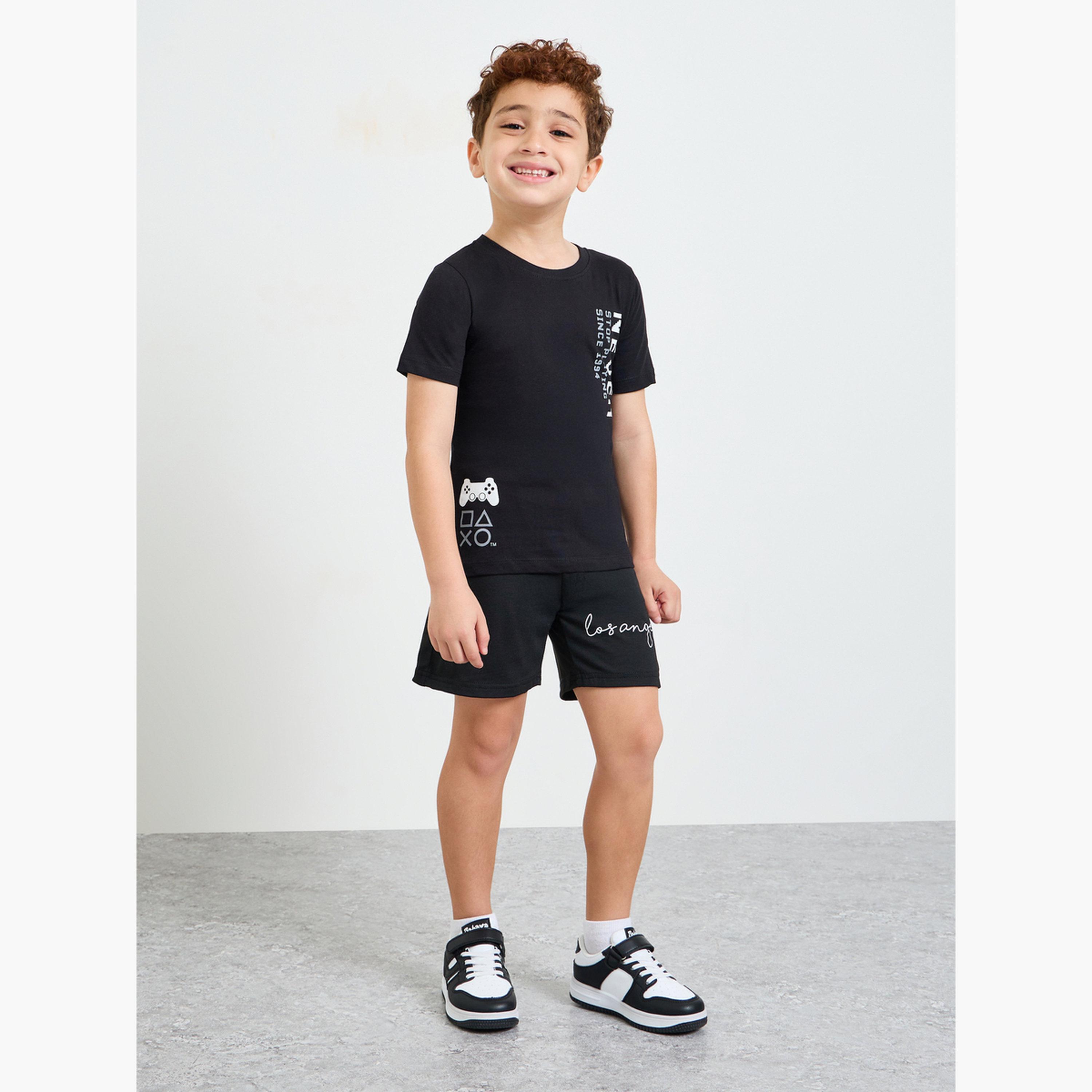 تيشيرت قطن بطبعة بلايستيشن للأولاد-boys-clothing-tshirtsandpolos-image-2