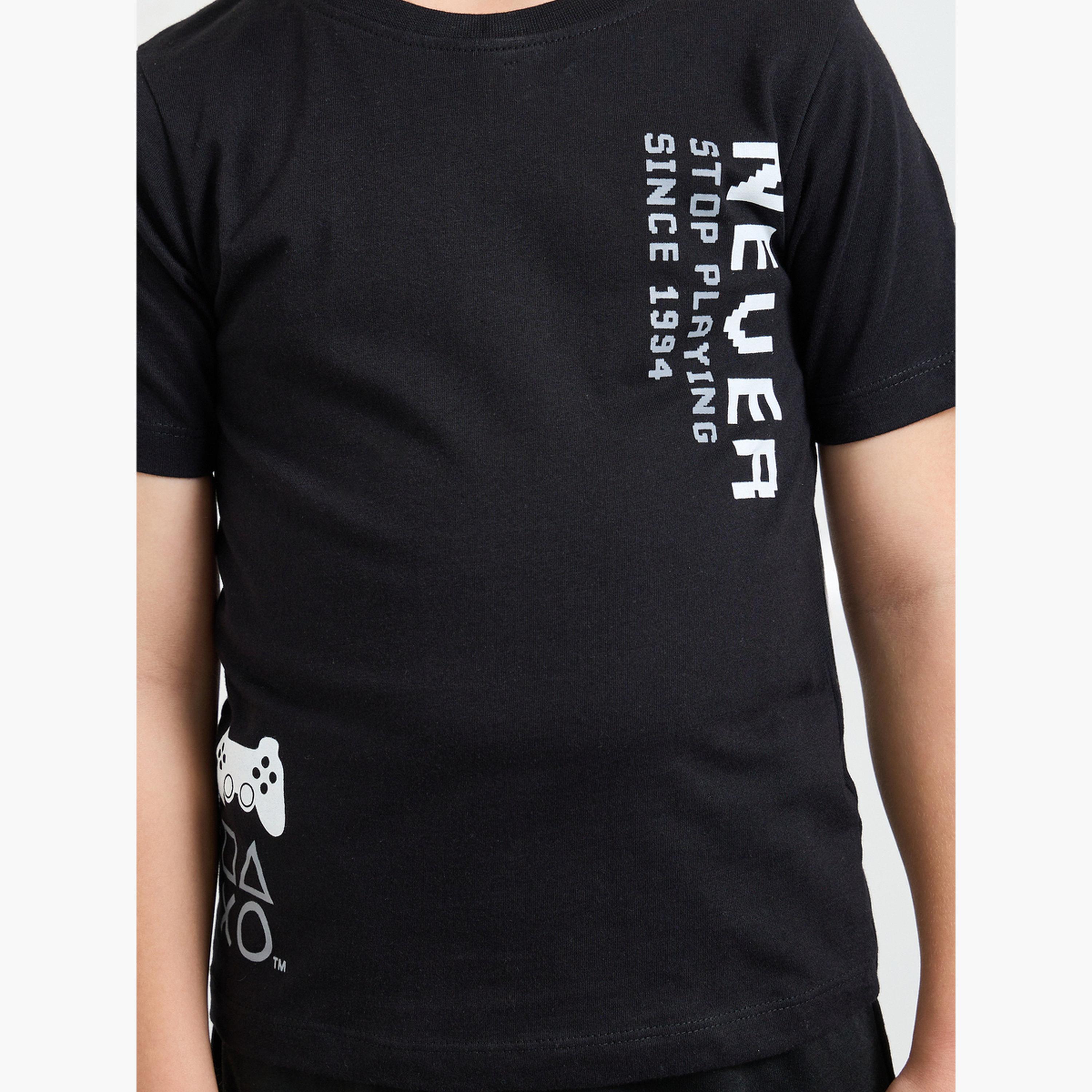 Styli Boys Playstation Print Cotton T-Shirt-boys-clothing-tshirtsandpolos-image-4