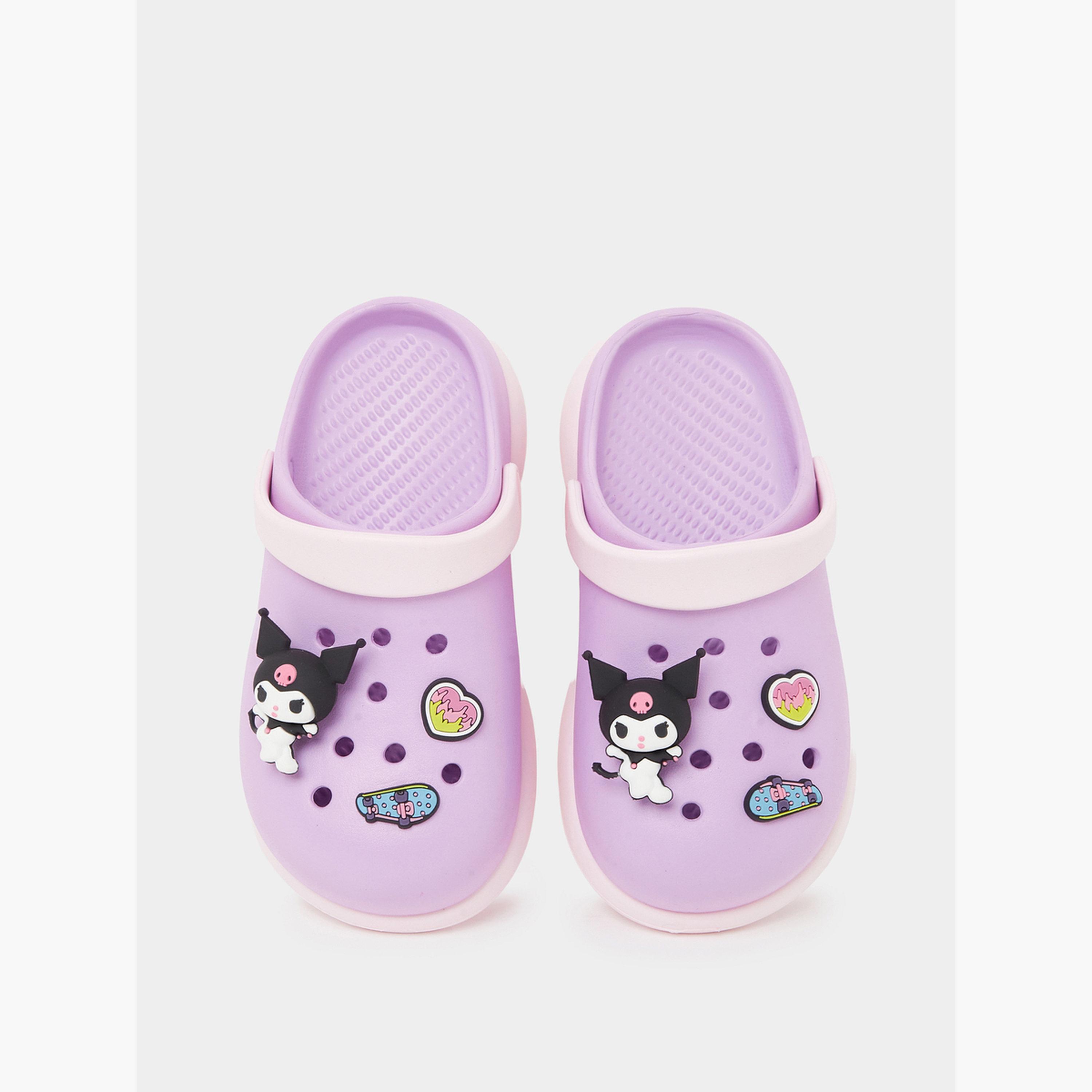 Styli Girls Kuromi Clogs with Charms-girls-shoes-flipflopsandslides-image-4