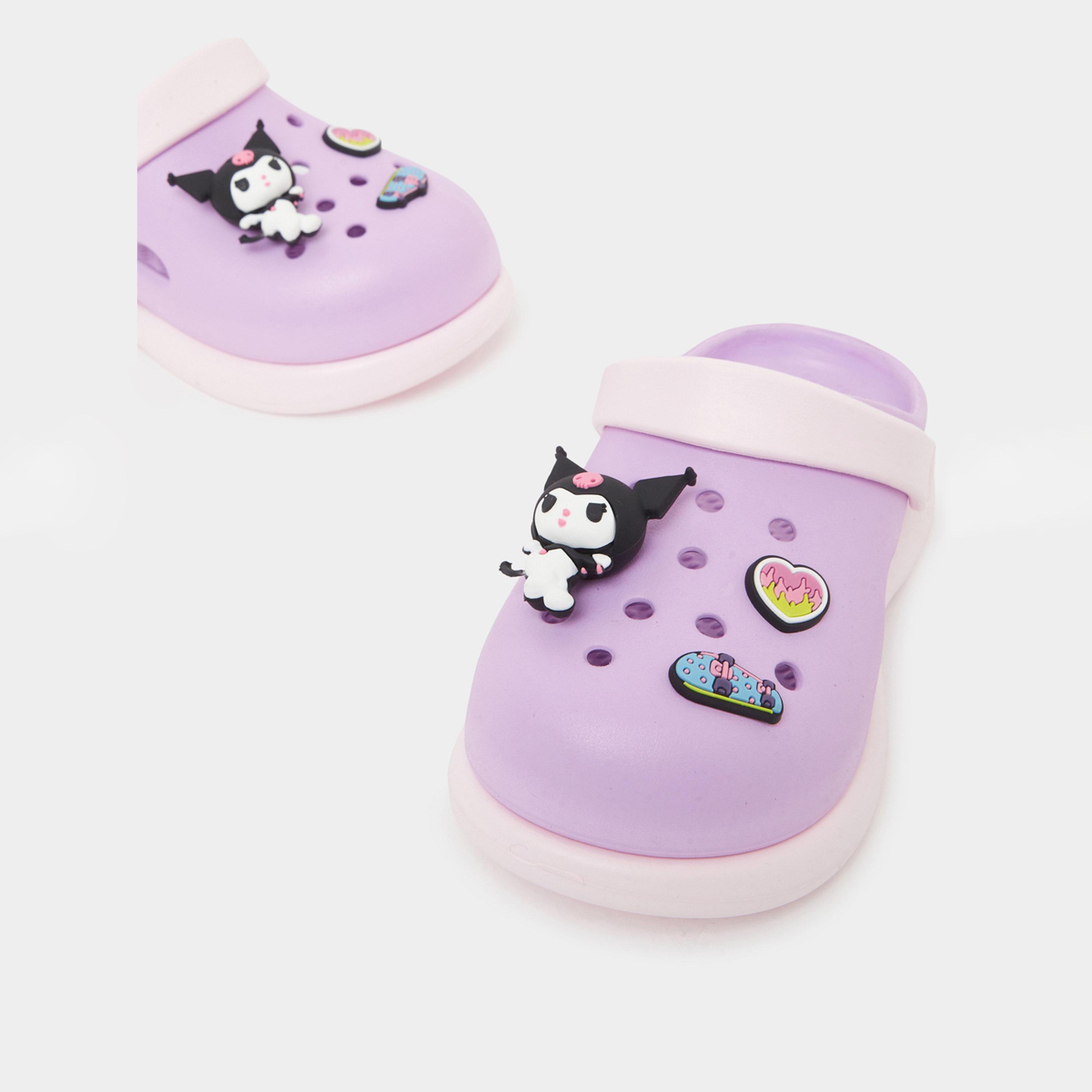 Styli Girls Kuromi Clogs with Charms-girls-shoes-flipflopsandslides-image-5