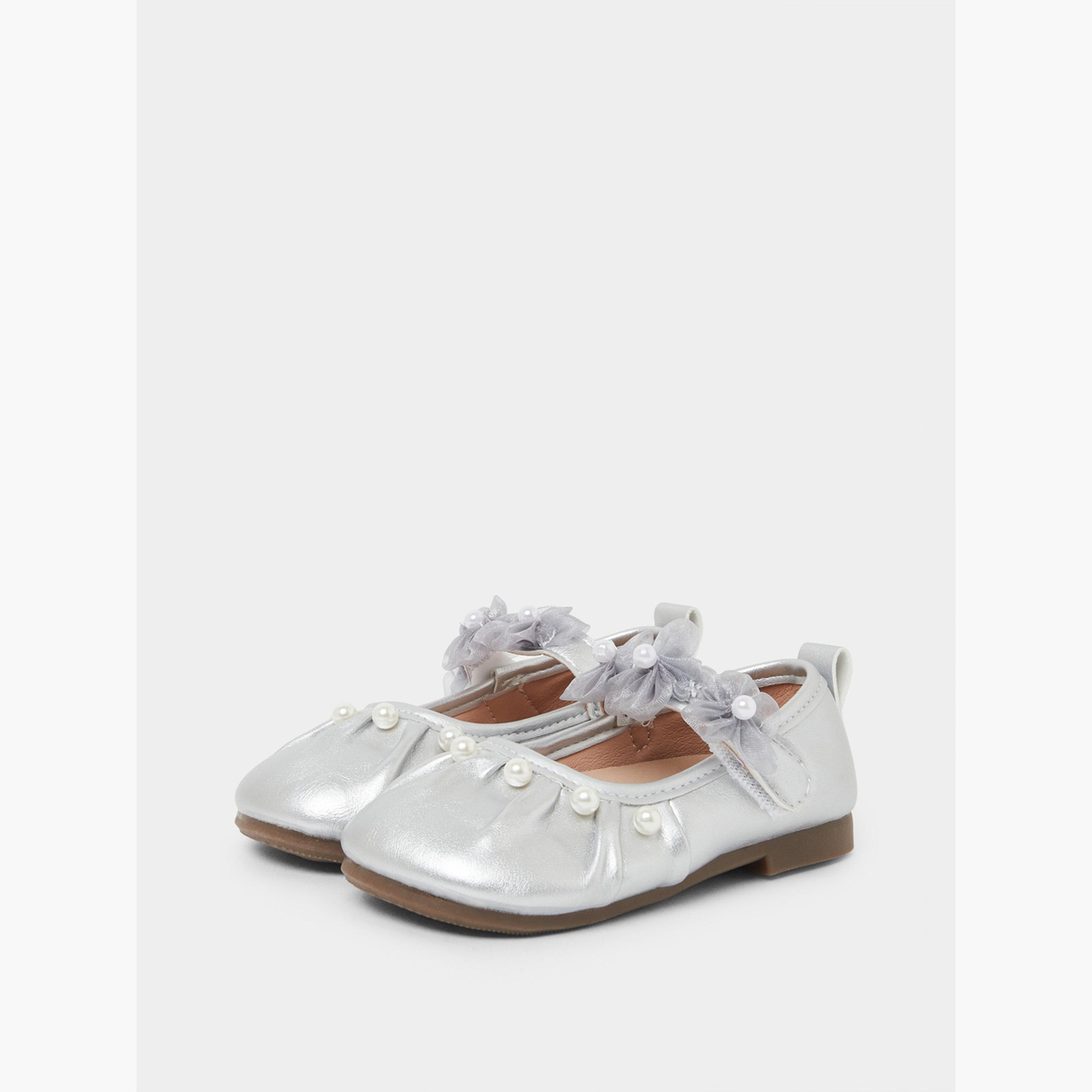 حذاء باليرينا بشريط لاصق ومزين للبنات-girls-shoes-sandals-image-1
