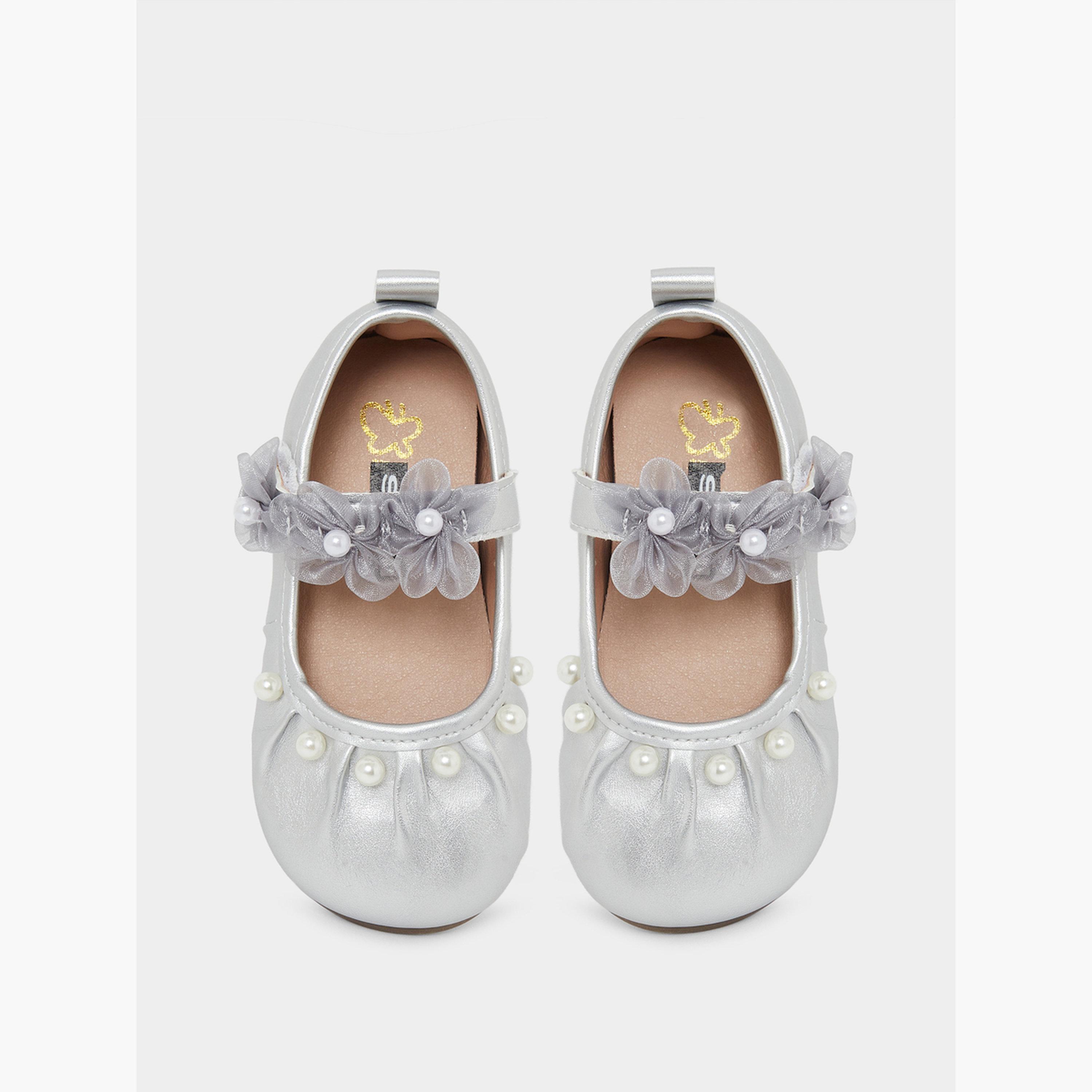 حذاء باليرينا بشريط لاصق ومزين للبنات-girls-shoes-sandals-image-3