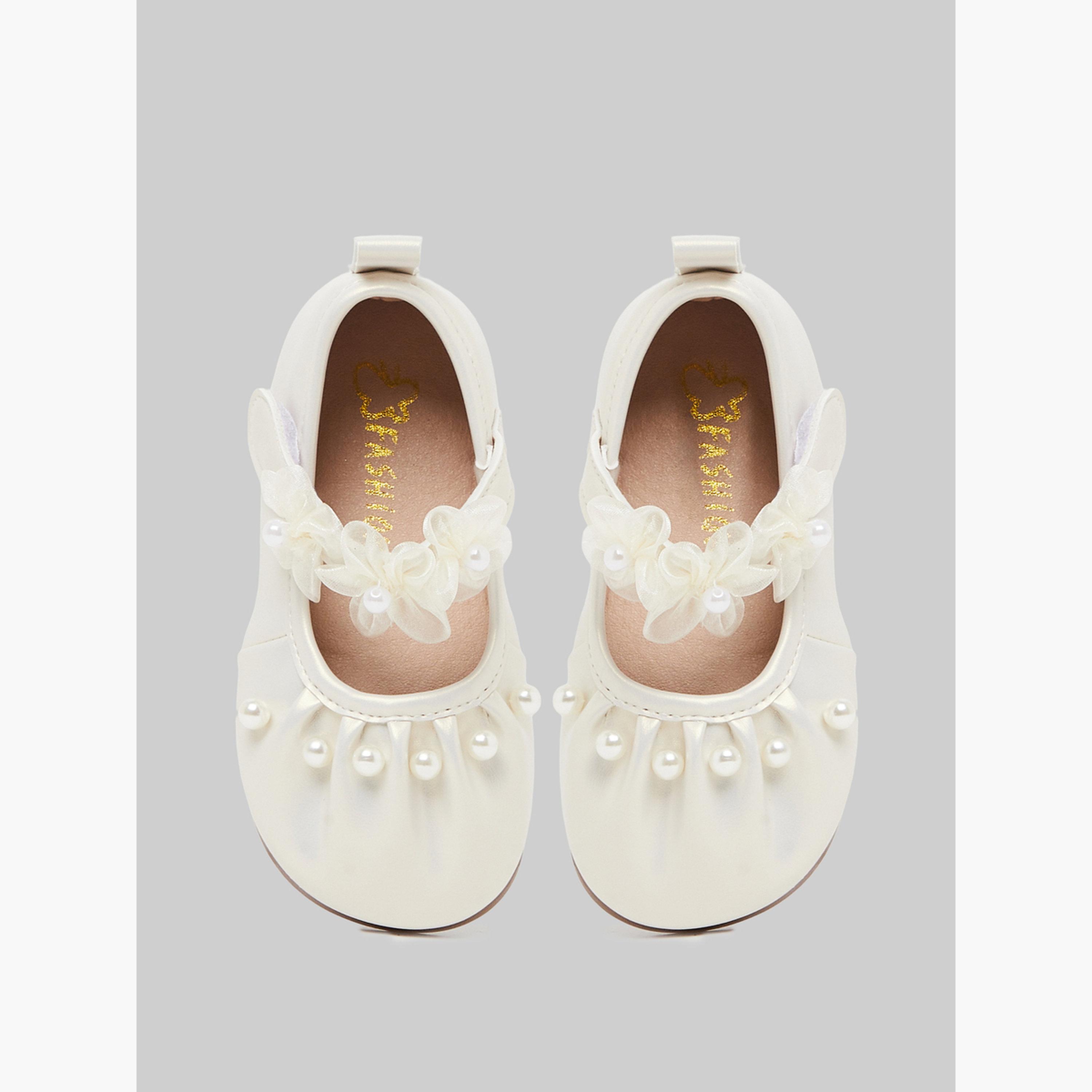 Styli Girls Embellished Velcro Ballerina Shoes-girls-shoes-sandals-image-3