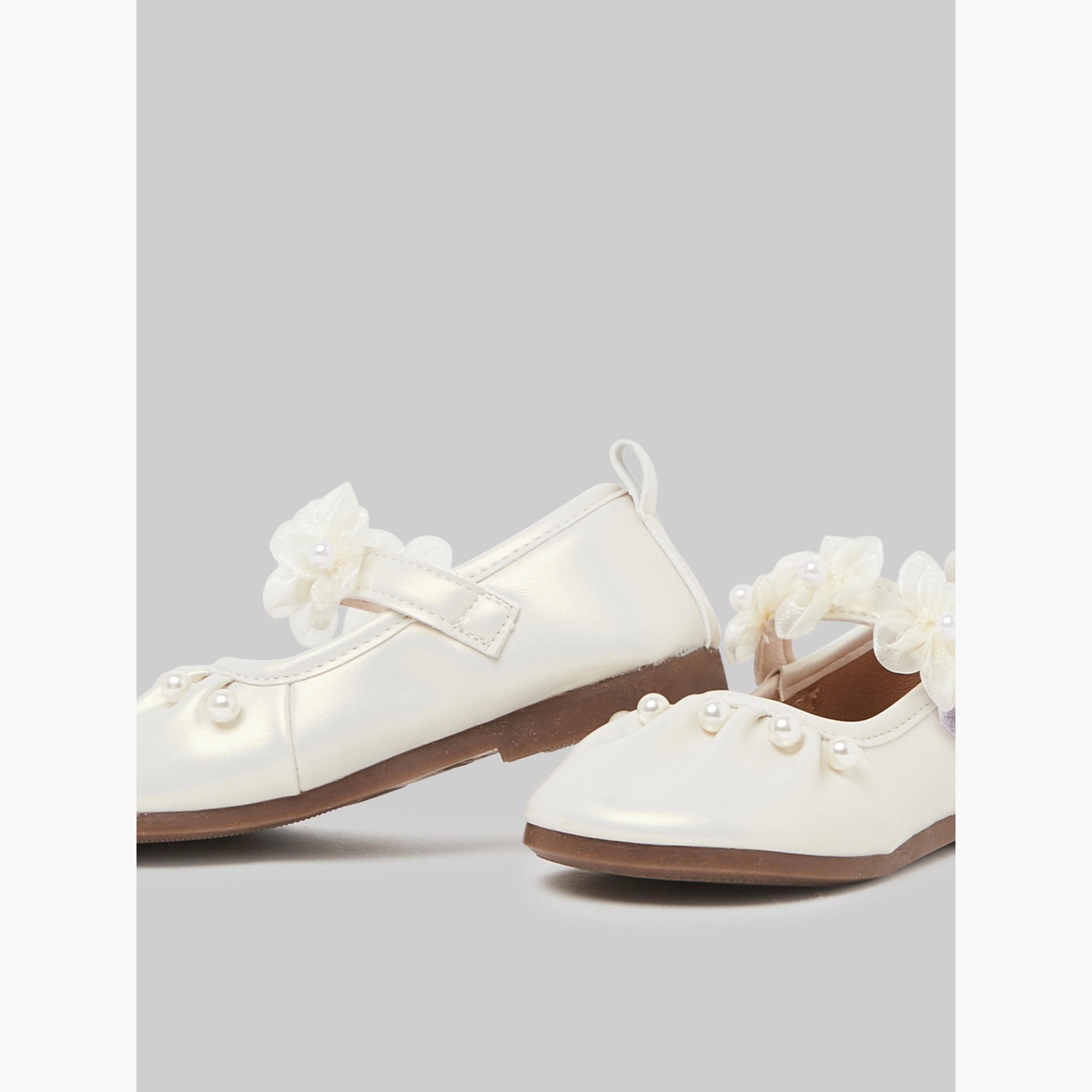 Styli Girls Embellished Velcro Ballerina Shoes-girls-shoes-sandals-image-4
