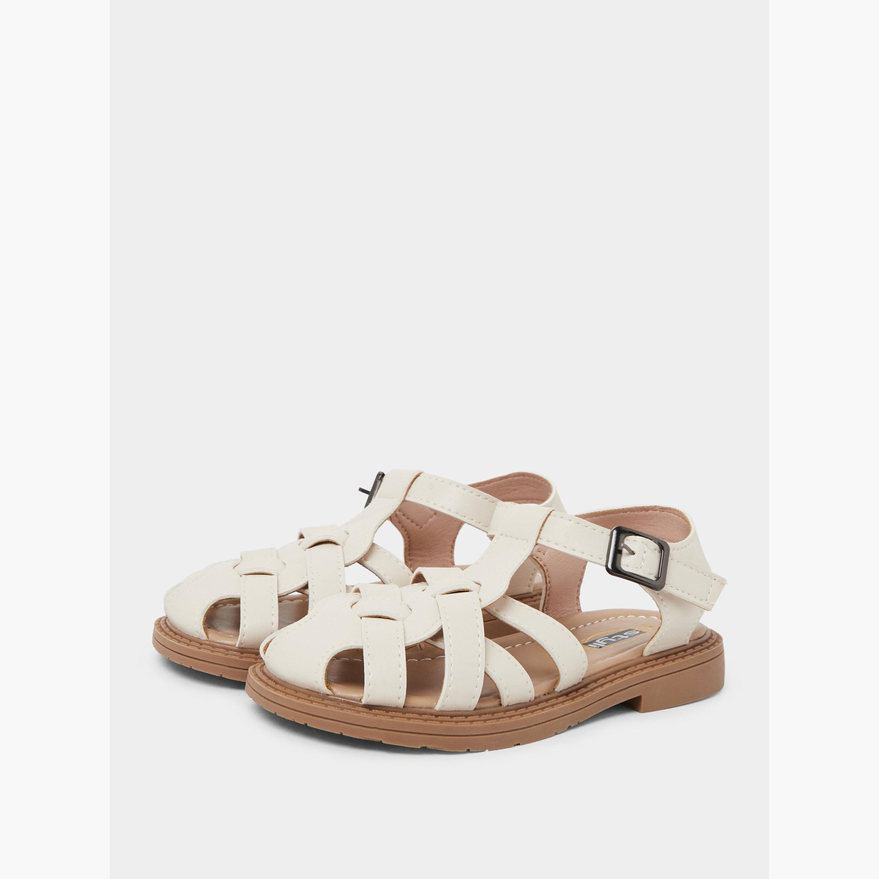 صندل بإبزيم وأشرطة منسوجة للبنات-girls-shoes-sandals-image-1