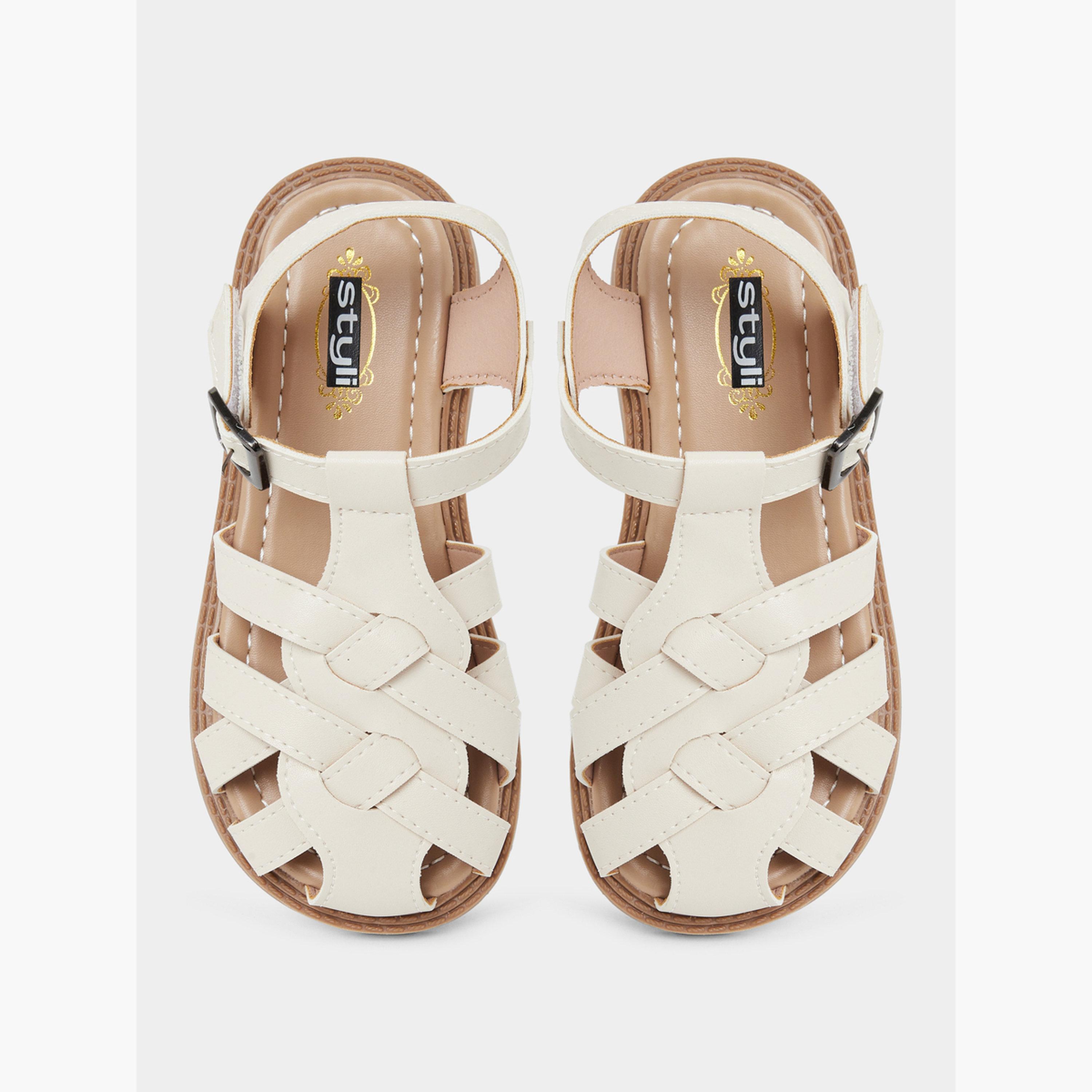صندل بإبزيم وأشرطة منسوجة للبنات-girls-shoes-sandals-image-4