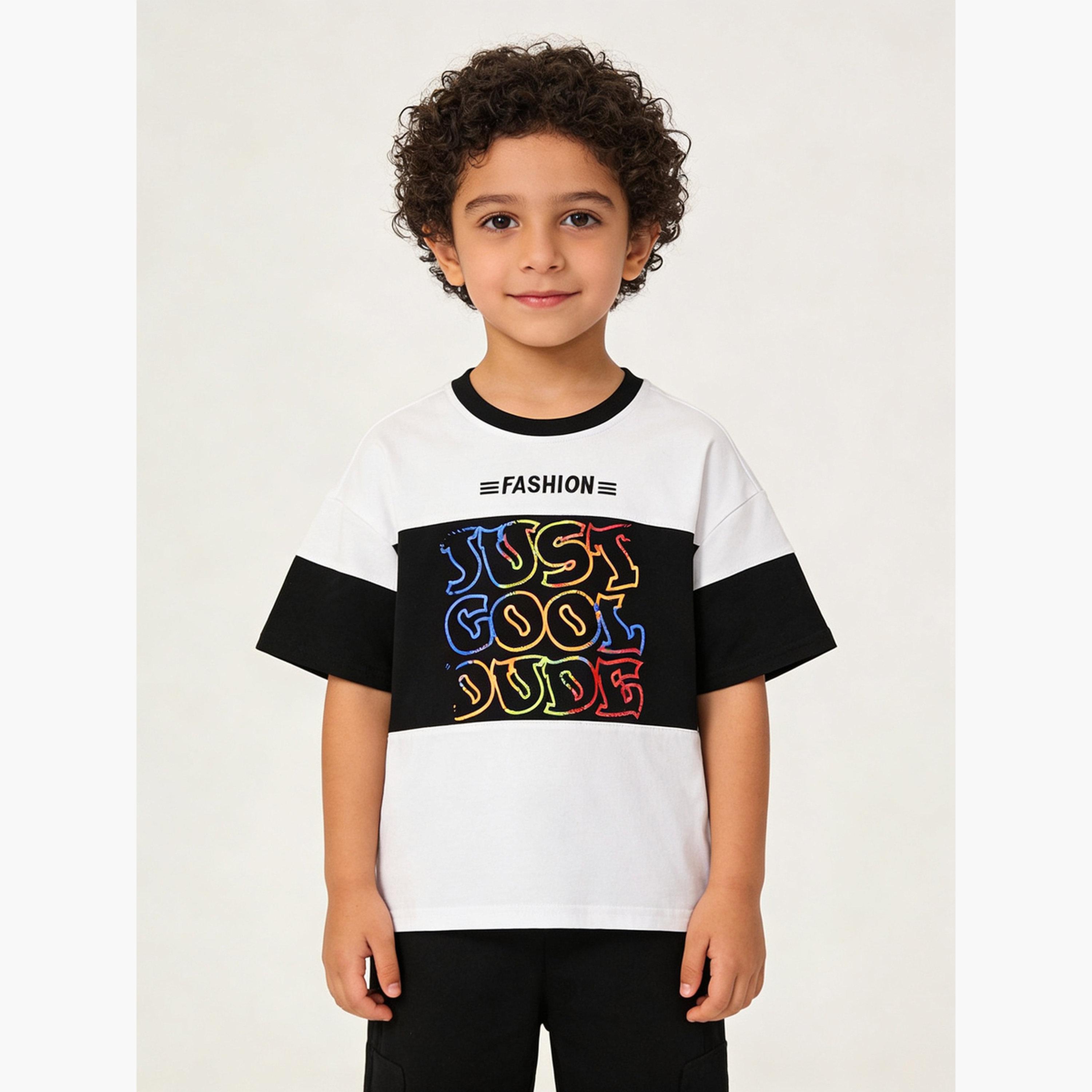 Take Two Boys Graphic Print Cotton T-Shirt with Round Neck-boys-clothing-tshirtsandpolos-image-1