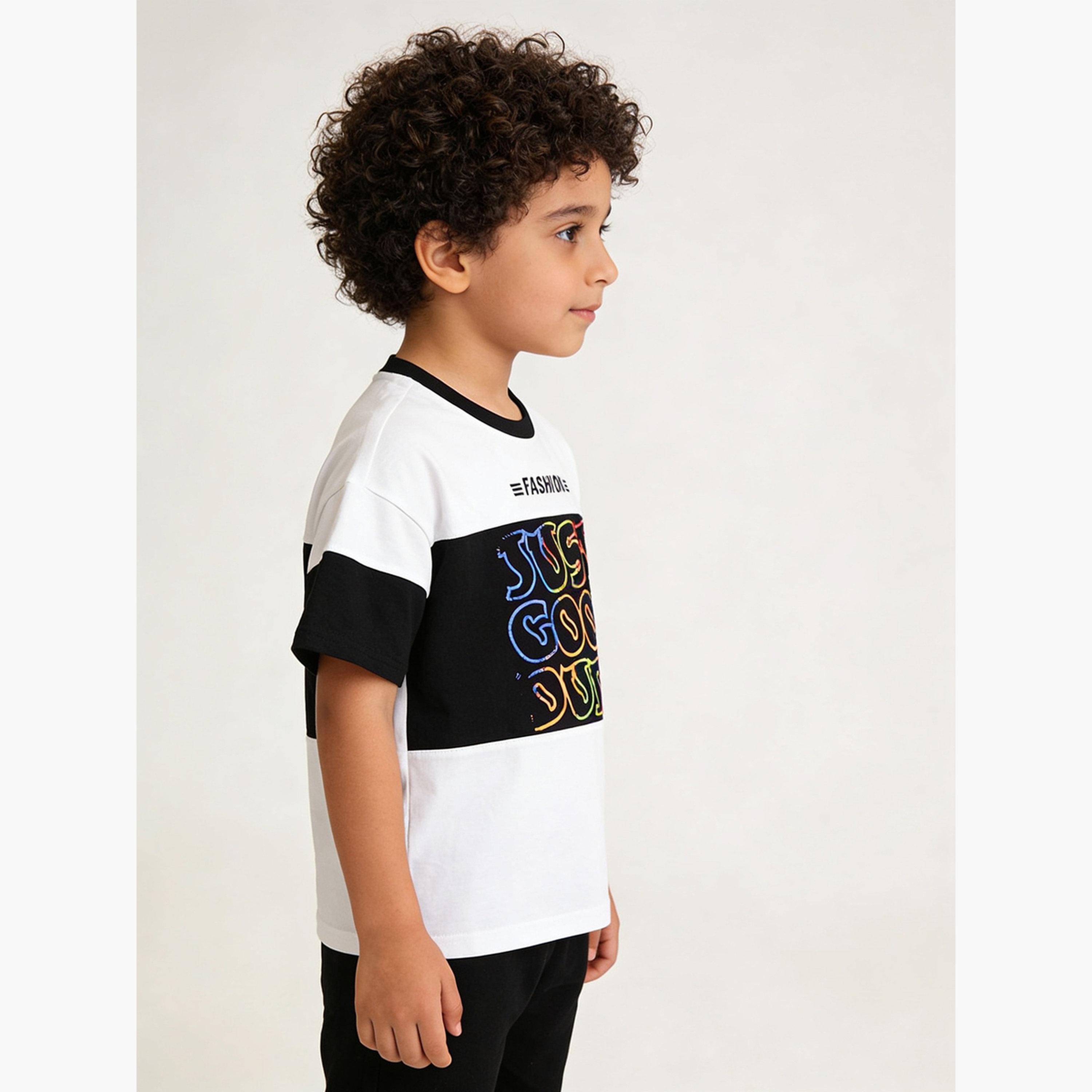 Take Two Boys Graphic Print Cotton T-Shirt with Round Neck-boys-clothing-tshirtsandpolos-image-3