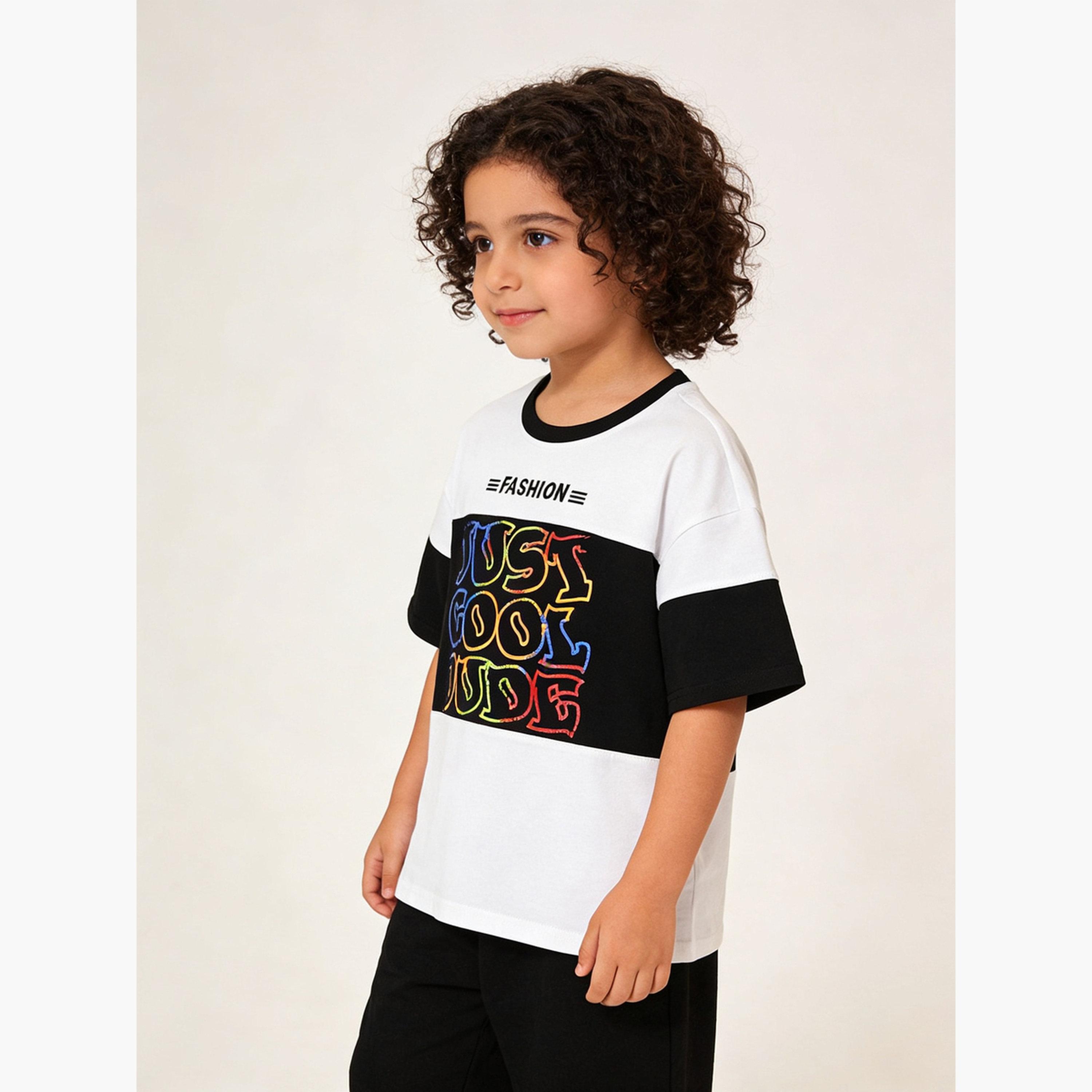 Take Two Boys Graphic Print Cotton T-Shirt with Round Neck-boys-clothing-tshirtsandpolos-image-4