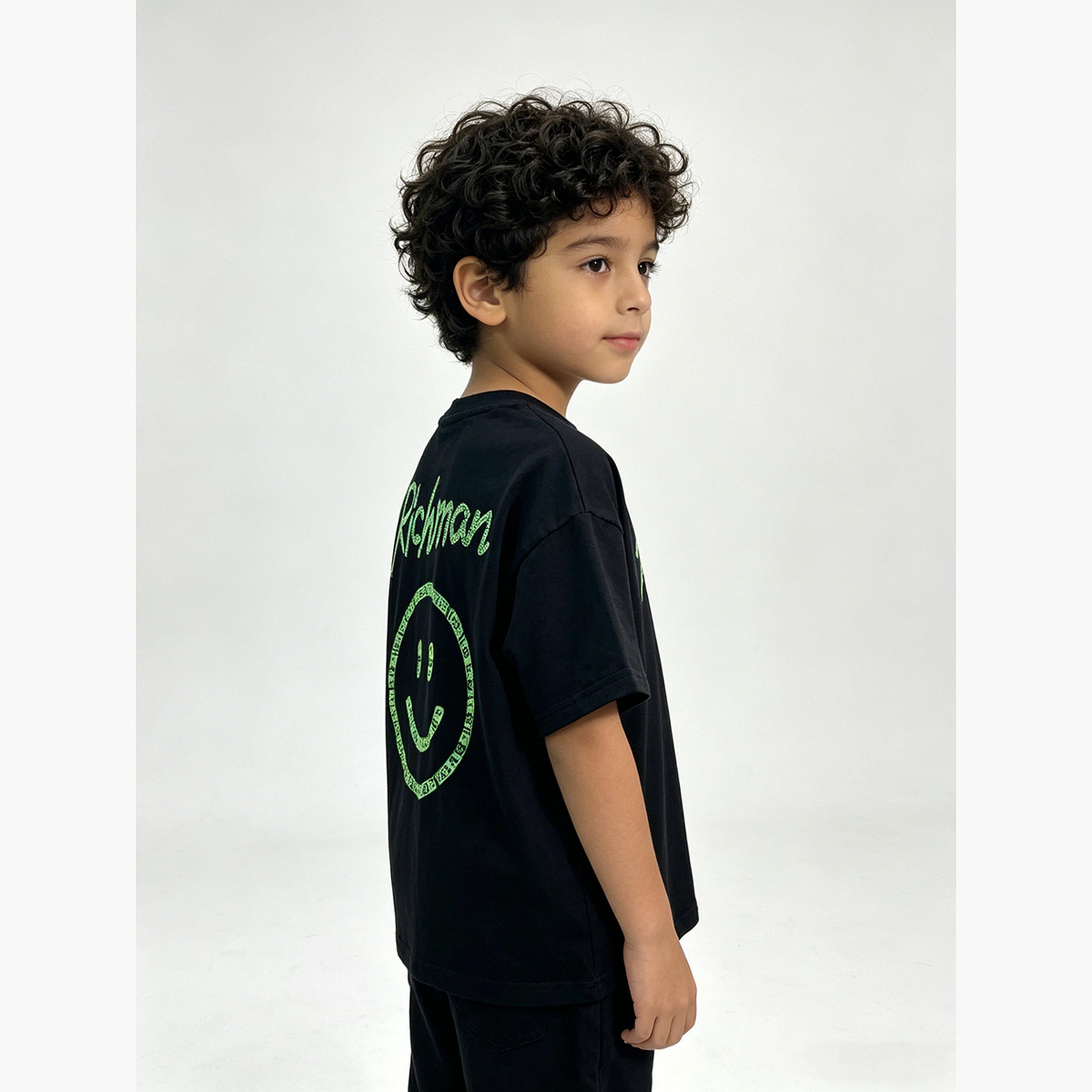 تيشيرت بطبعة جرافيك للأطفال أسود-boys-clothing-tshirtsandpolos-image-3