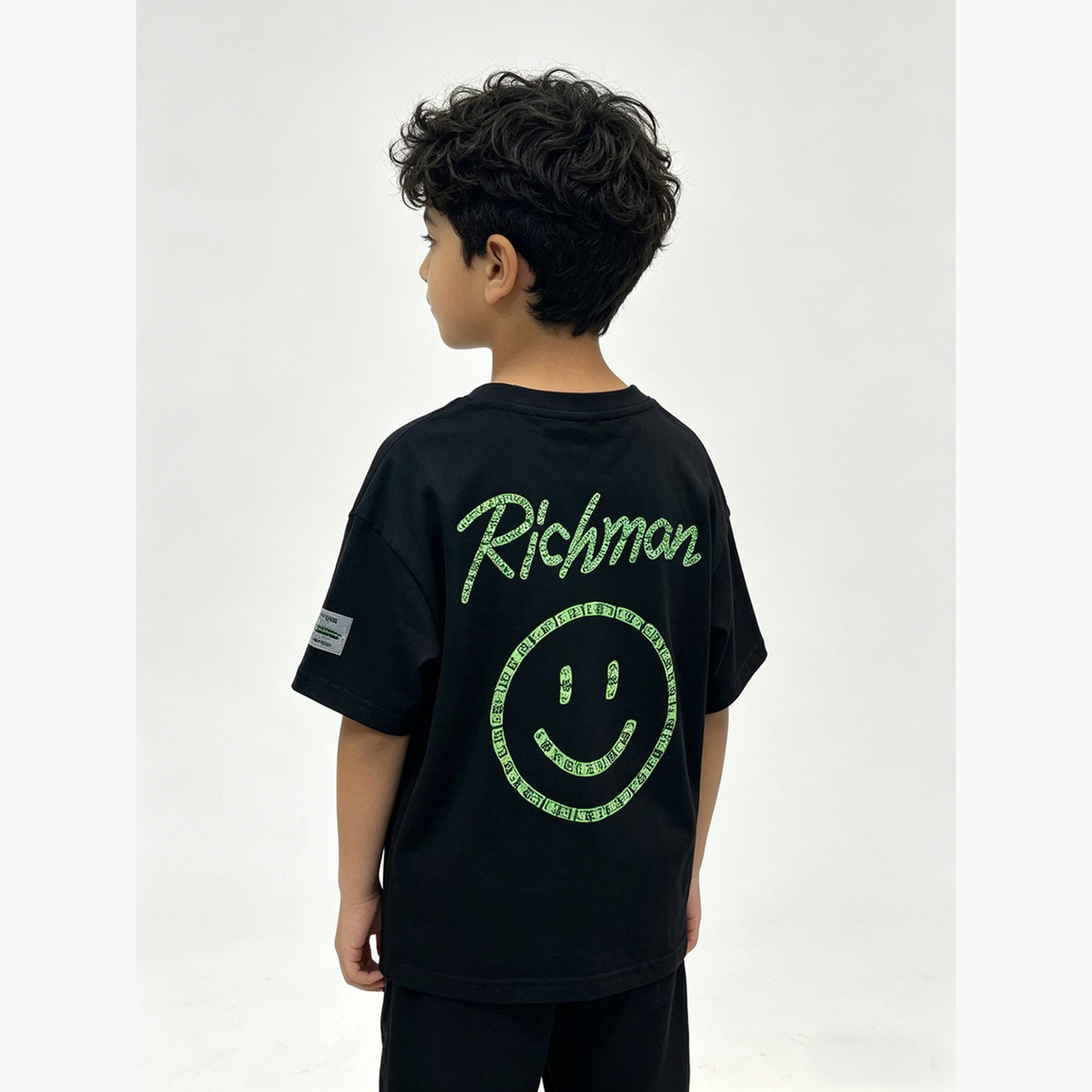 تيشيرت بطبعة جرافيك للأطفال أسود-boys-clothing-tshirtsandpolos-image-4