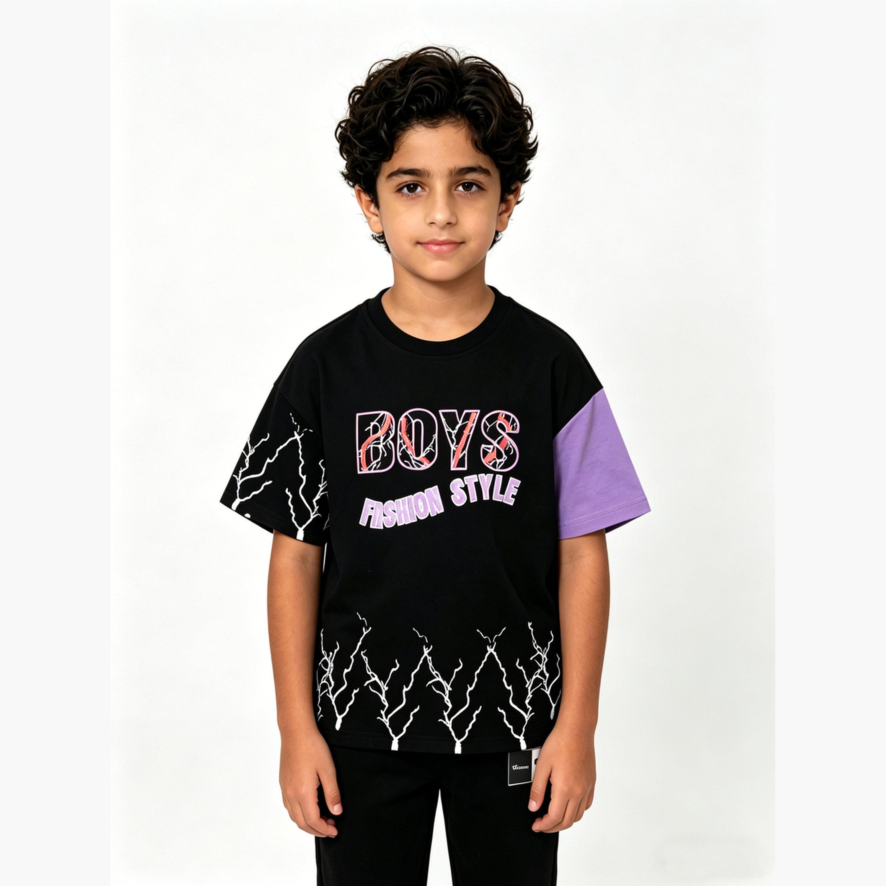 Take Two Boys Black Graphic Cotton T-Shirt-boys-clothing-tshirtsandpolos-image-1