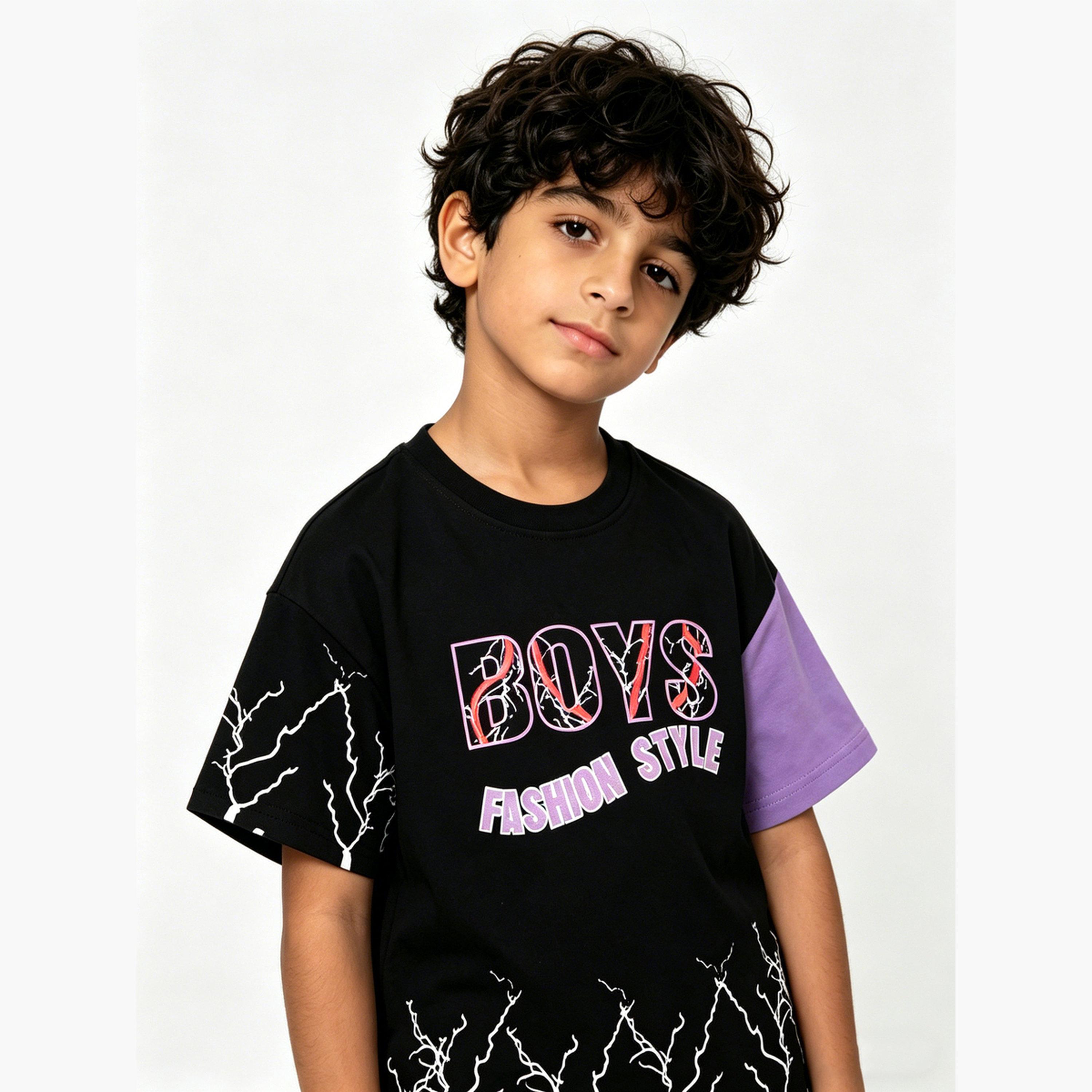 Take Two Boys Black Graphic Cotton T-Shirt-boys-clothing-tshirtsandpolos-image-2