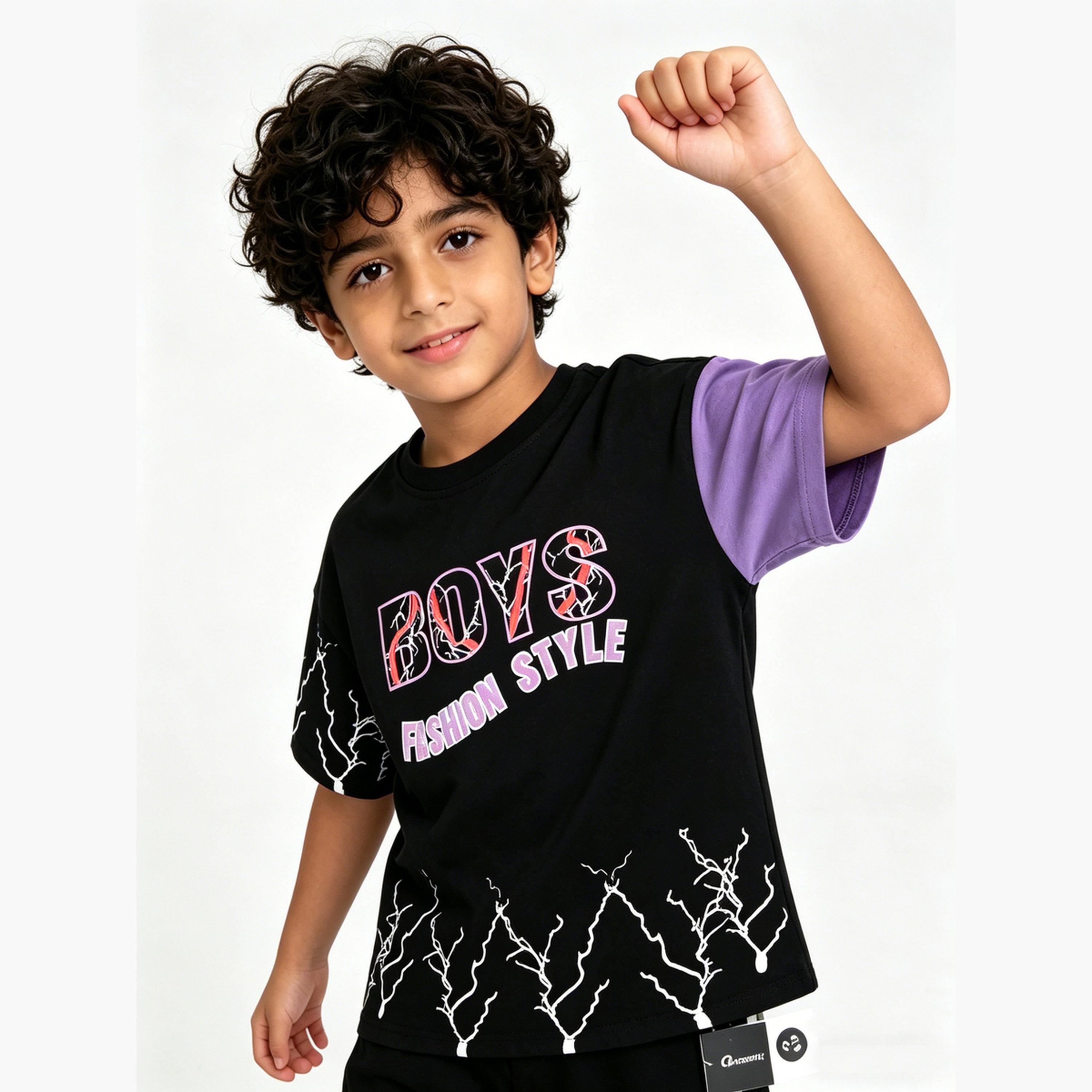 Take Two Boys Black Graphic Cotton T-Shirt-boys-clothing-tshirtsandpolos-image-4