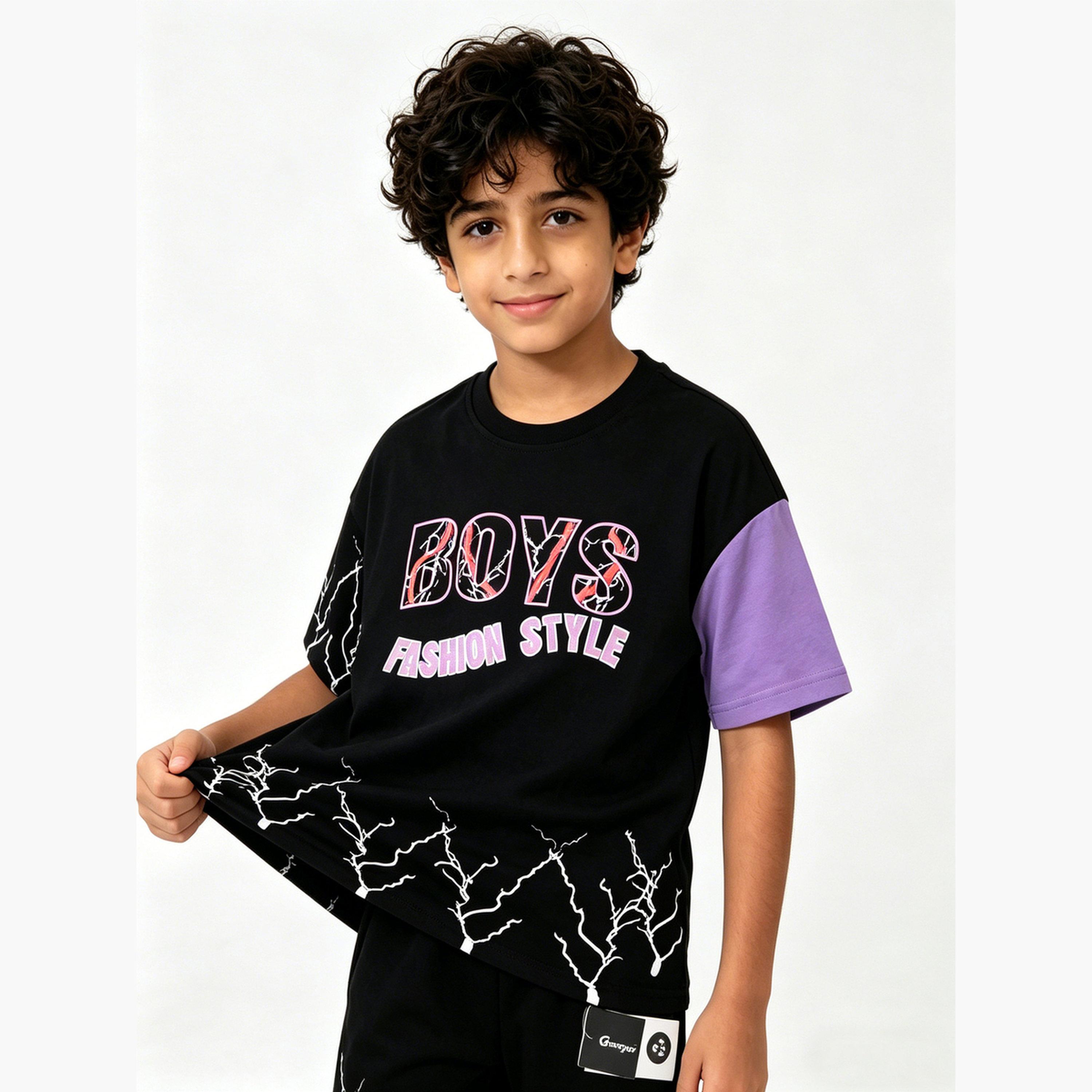 Take Two Boys Black Graphic Cotton T-Shirt-boys-clothing-tshirtsandpolos-image-5