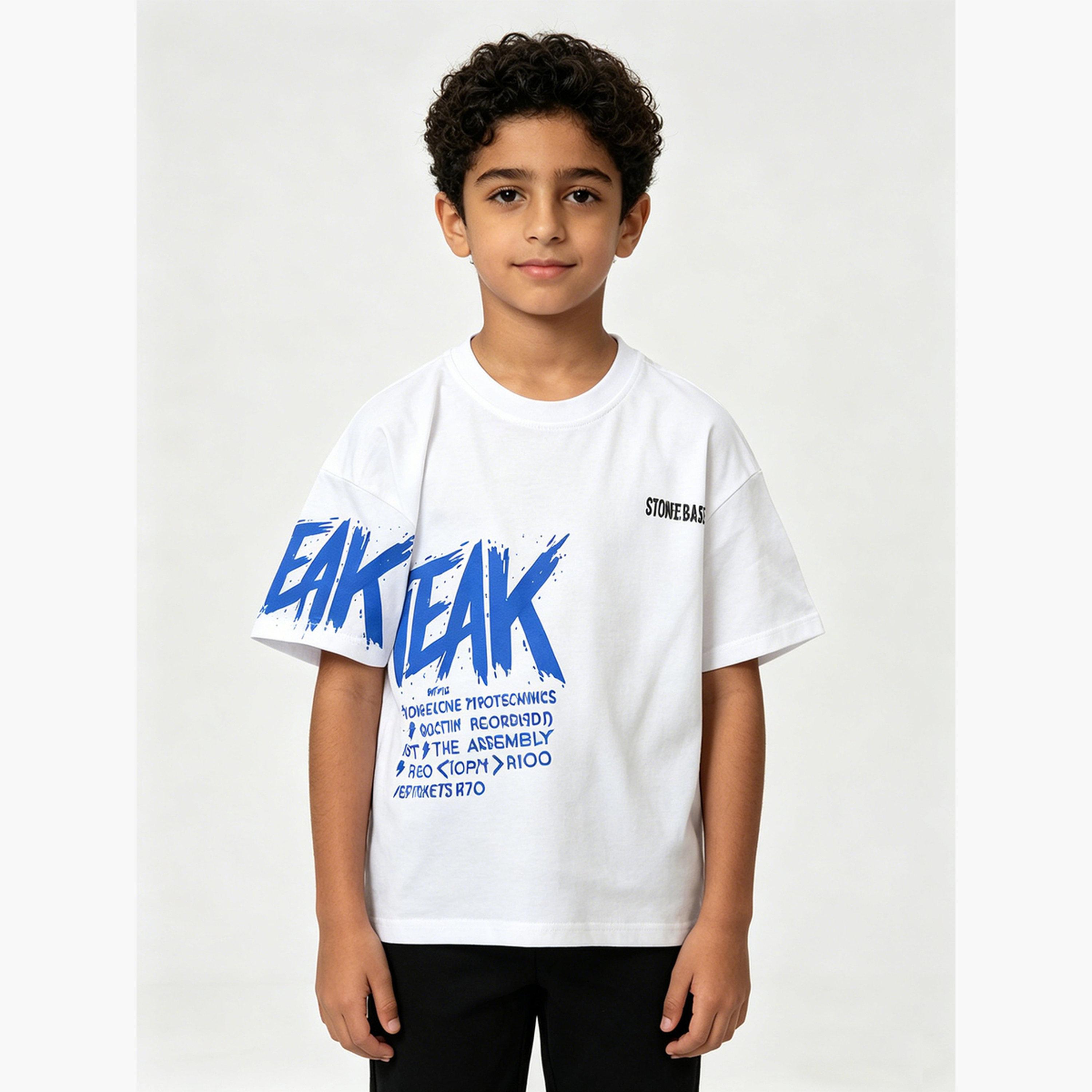 Take Two Kids White Graphic Print Cotton T-Shirt-boys-clothing-tshirtsandpolos-image-1
