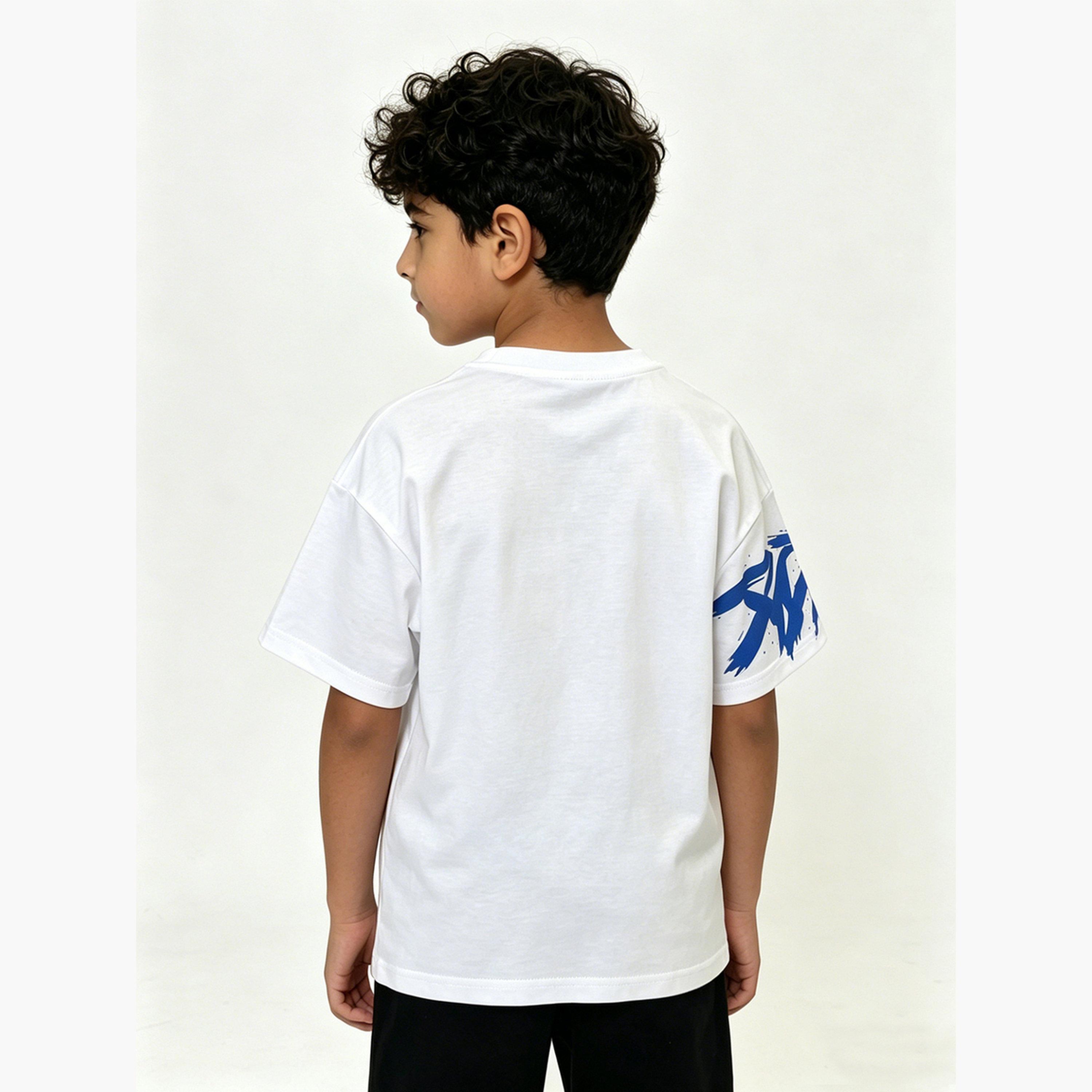 Take Two Kids White Graphic Print Cotton T-Shirt-boys-clothing-tshirtsandpolos-image-3