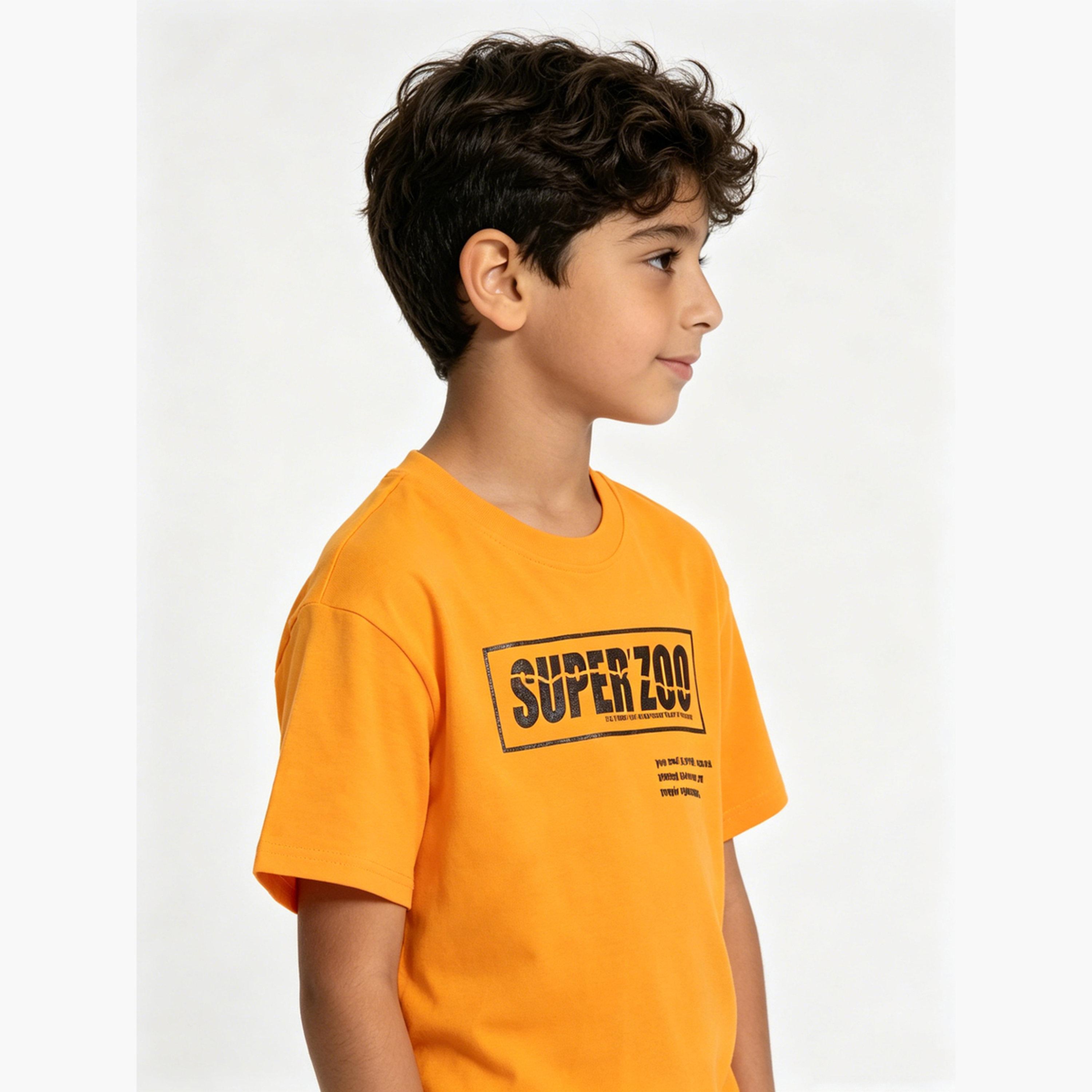 Take Two Boys Orange Graphic Print Cotton Round Neck T-Shirt-boys-clothing-tshirtsandpolos-image-2