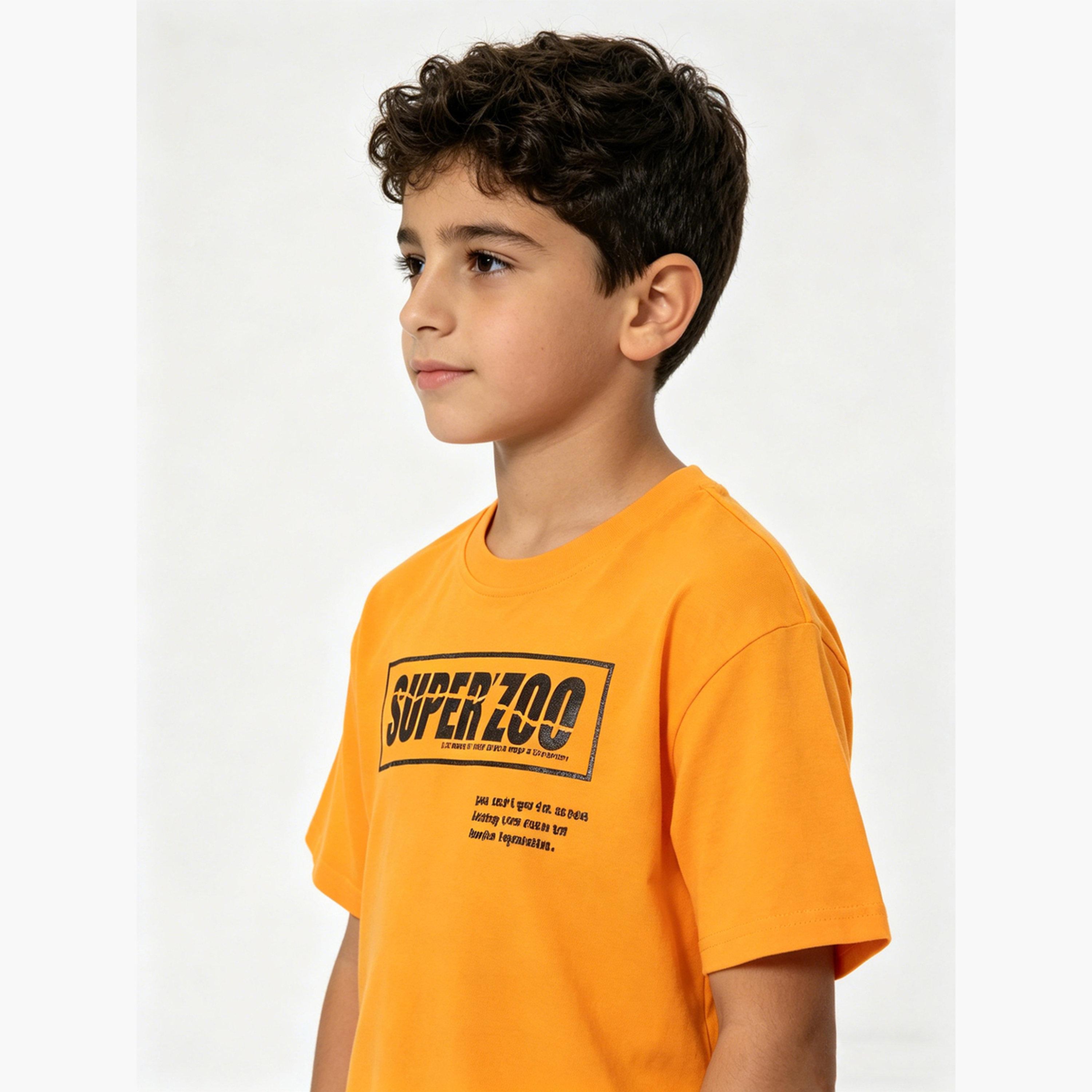Take Two Boys Orange Graphic Print Cotton Round Neck T-Shirt-boys-clothing-tshirtsandpolos-image-3