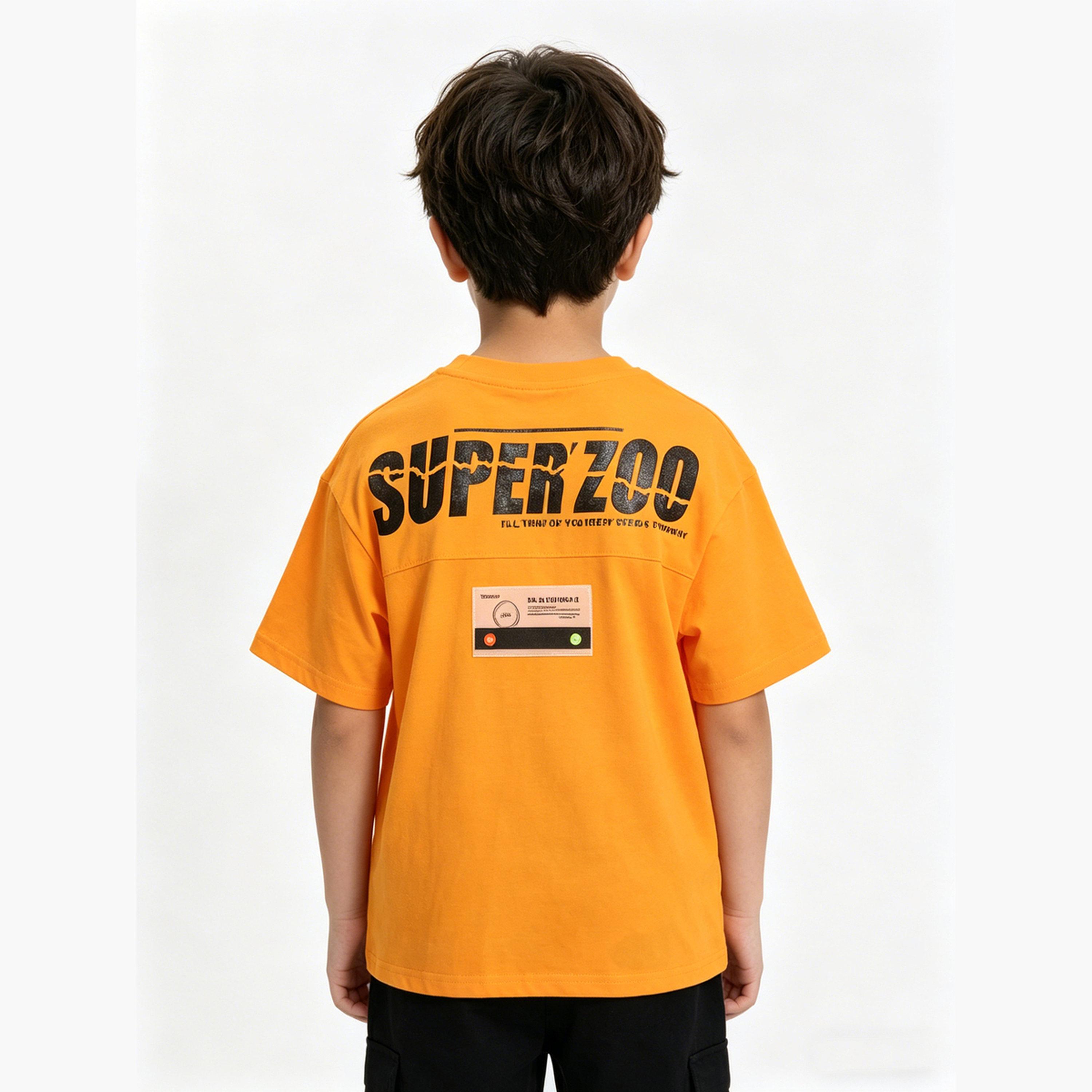 Take Two Boys Orange Graphic Print Cotton Round Neck T-Shirt-boys-clothing-tshirtsandpolos-image-4