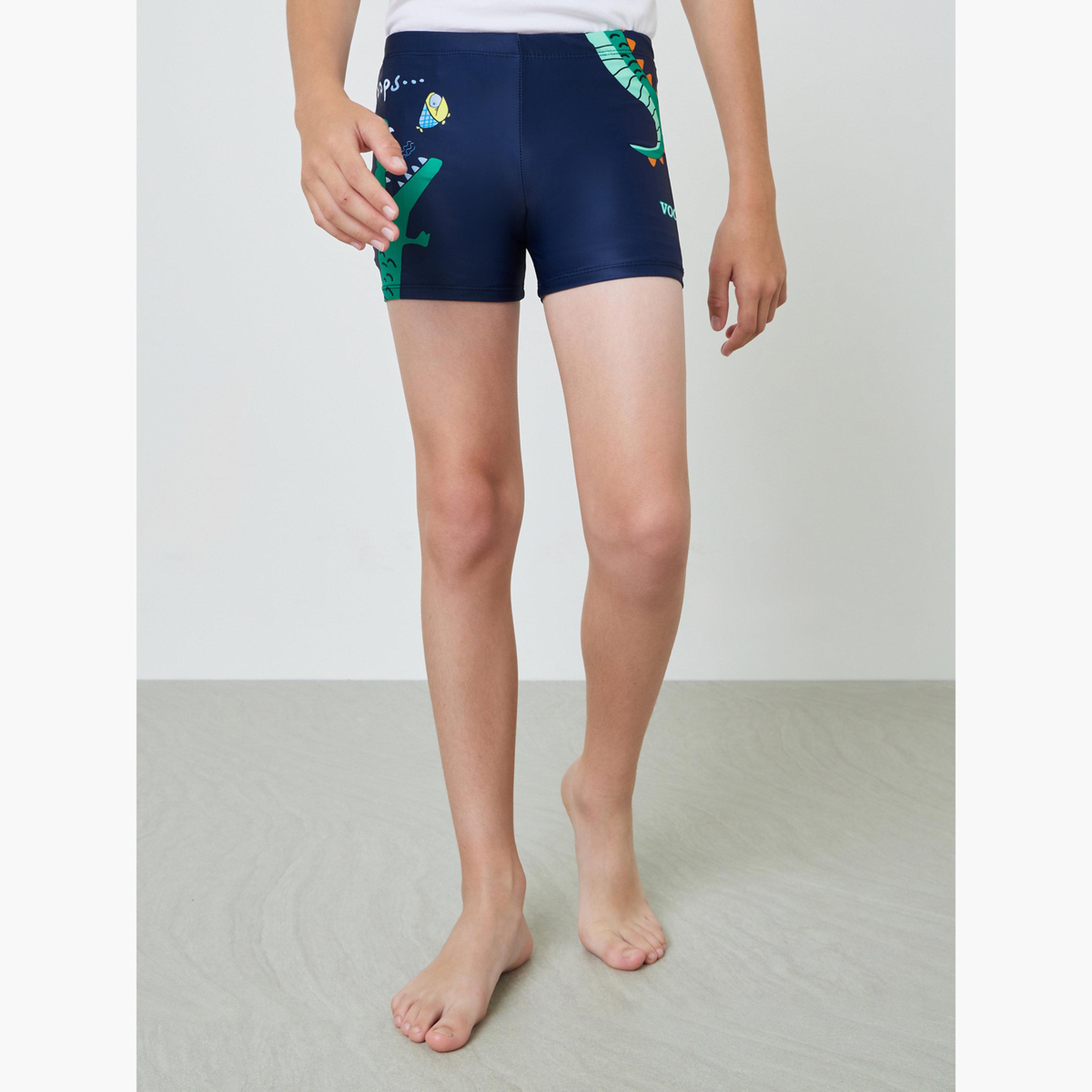 Styli Teens Crocodile Print Swim Shorts-boys-clothing-swimwear-image-1