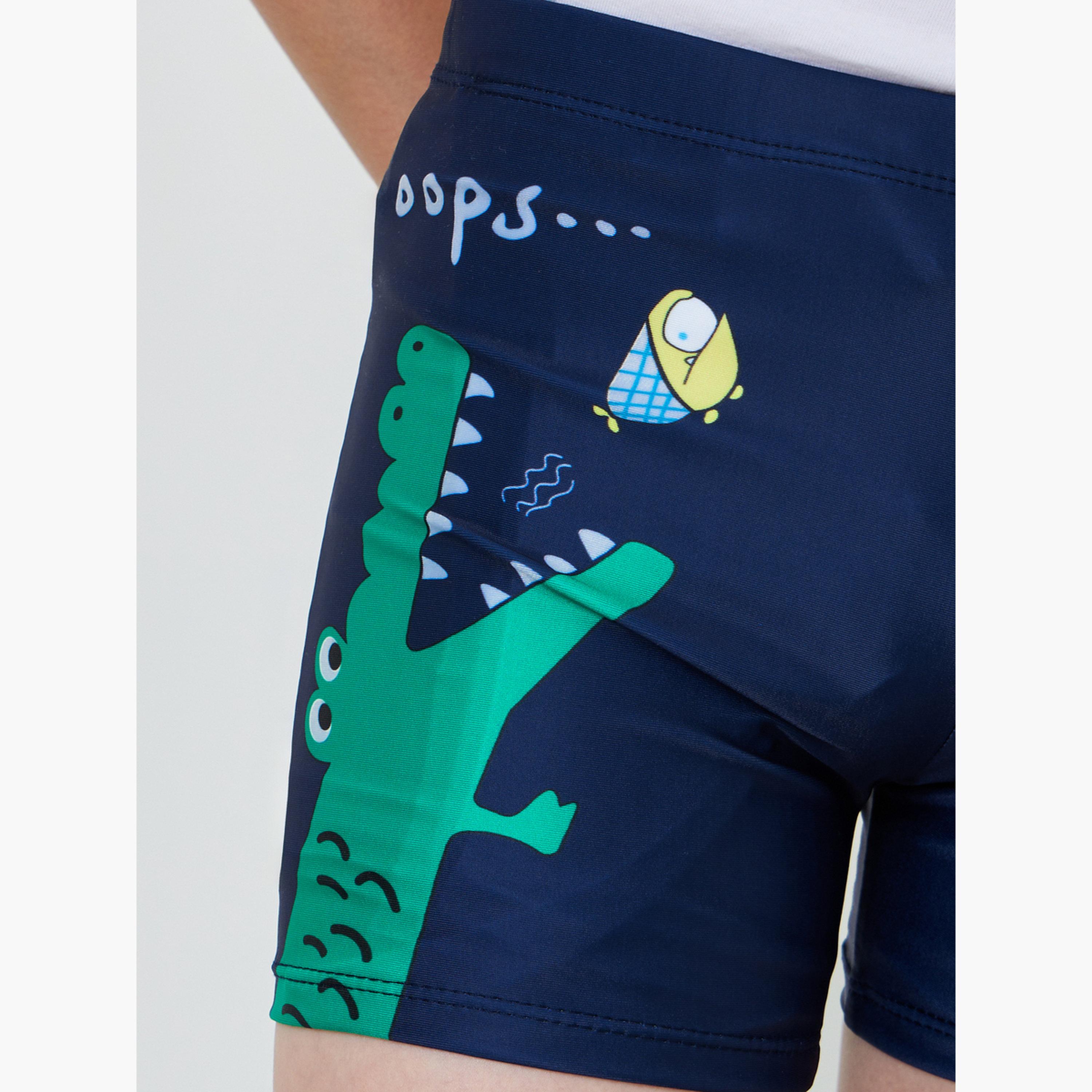 Styli Teens Crocodile Print Swim Shorts-boys-clothing-swimwear-image-3