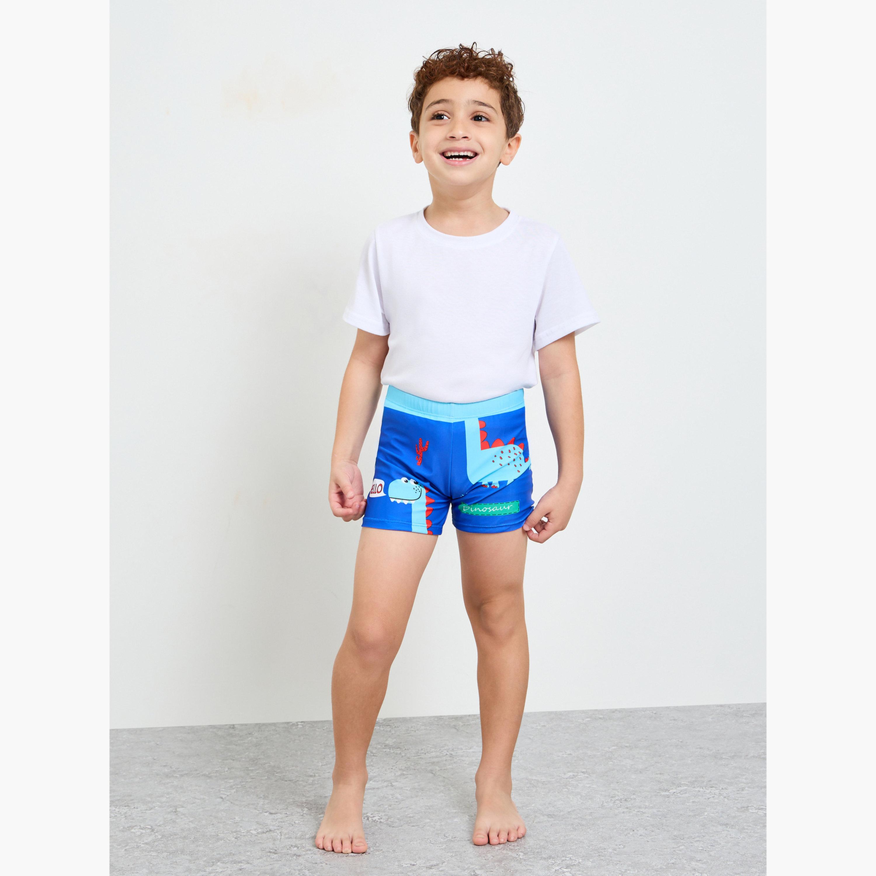 Styli Teens Dinosaur Print Swim Shorts-boys-clothing-swimwear-image-2