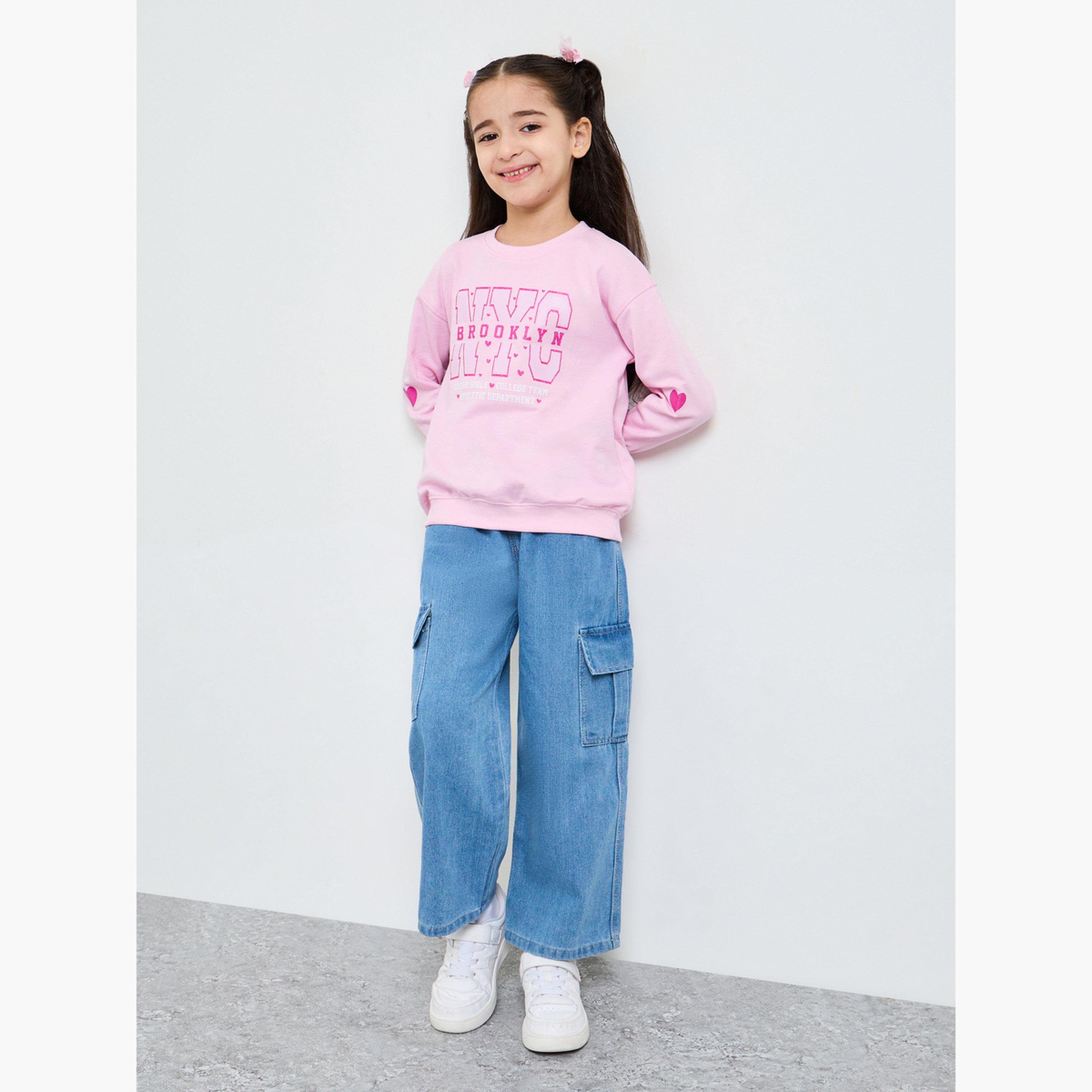 ستايلي - بنطلون جينز أزرق فاتح للبنات بجيوب جانبية-girls-clothing-bottoms-jeansandjeggings-image-2