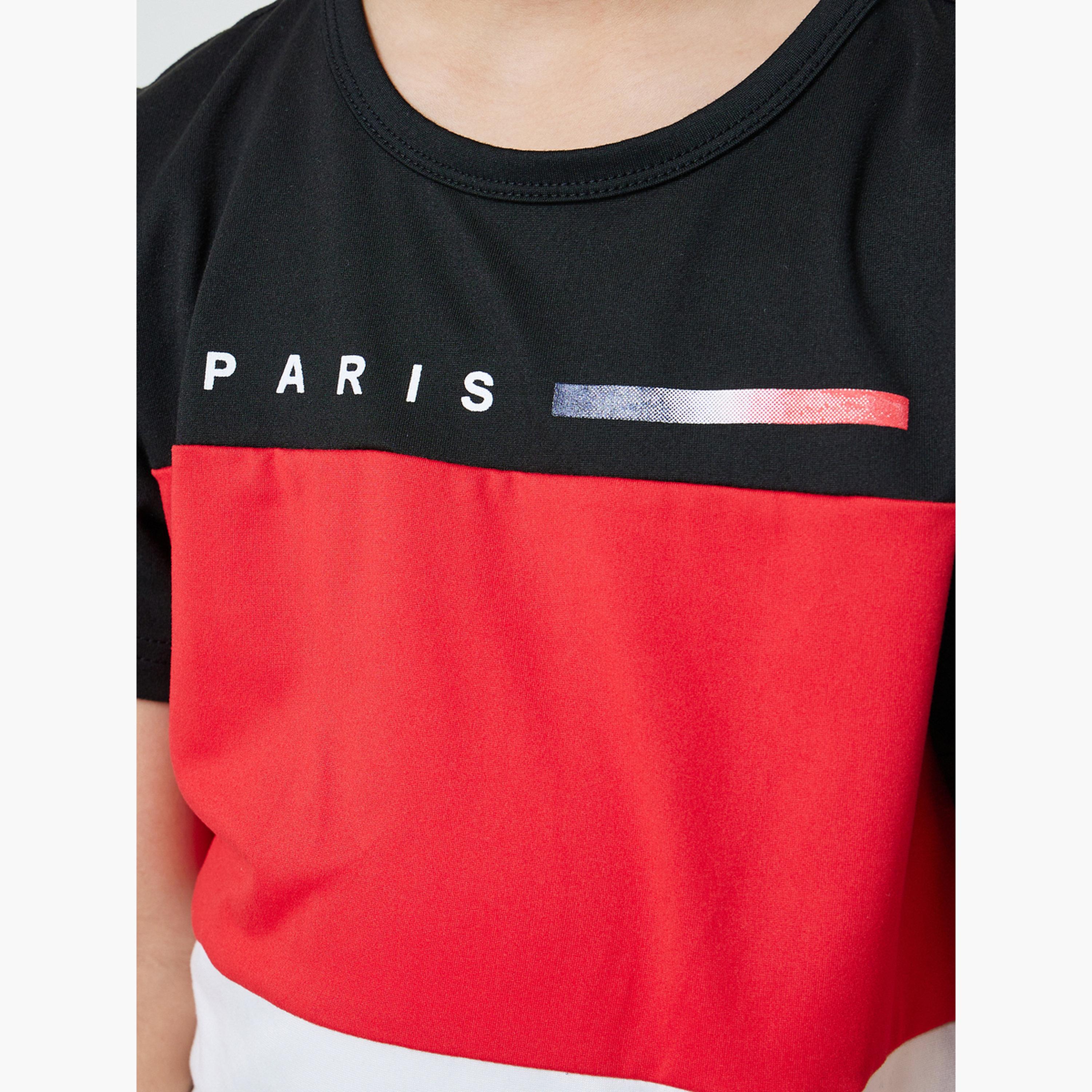 طقم من تيشيرت بنمط كتل الالوان وشورت للأولاد-boys-clothing-setsandcoords-image-6