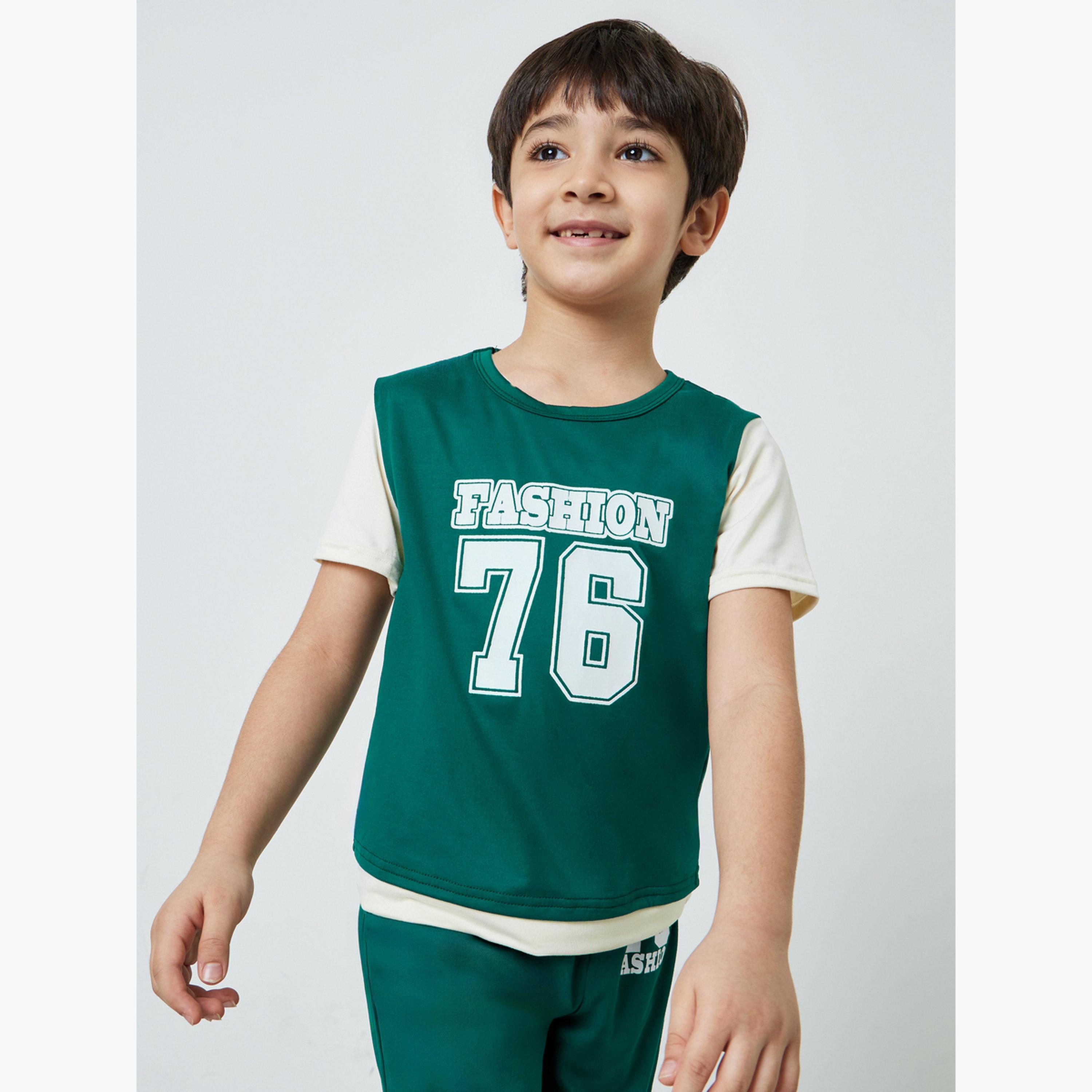 Styli Boys Green Graphic T-Shirt and Shorts Sport Set-boys-clothing-setsandcoords-image-3