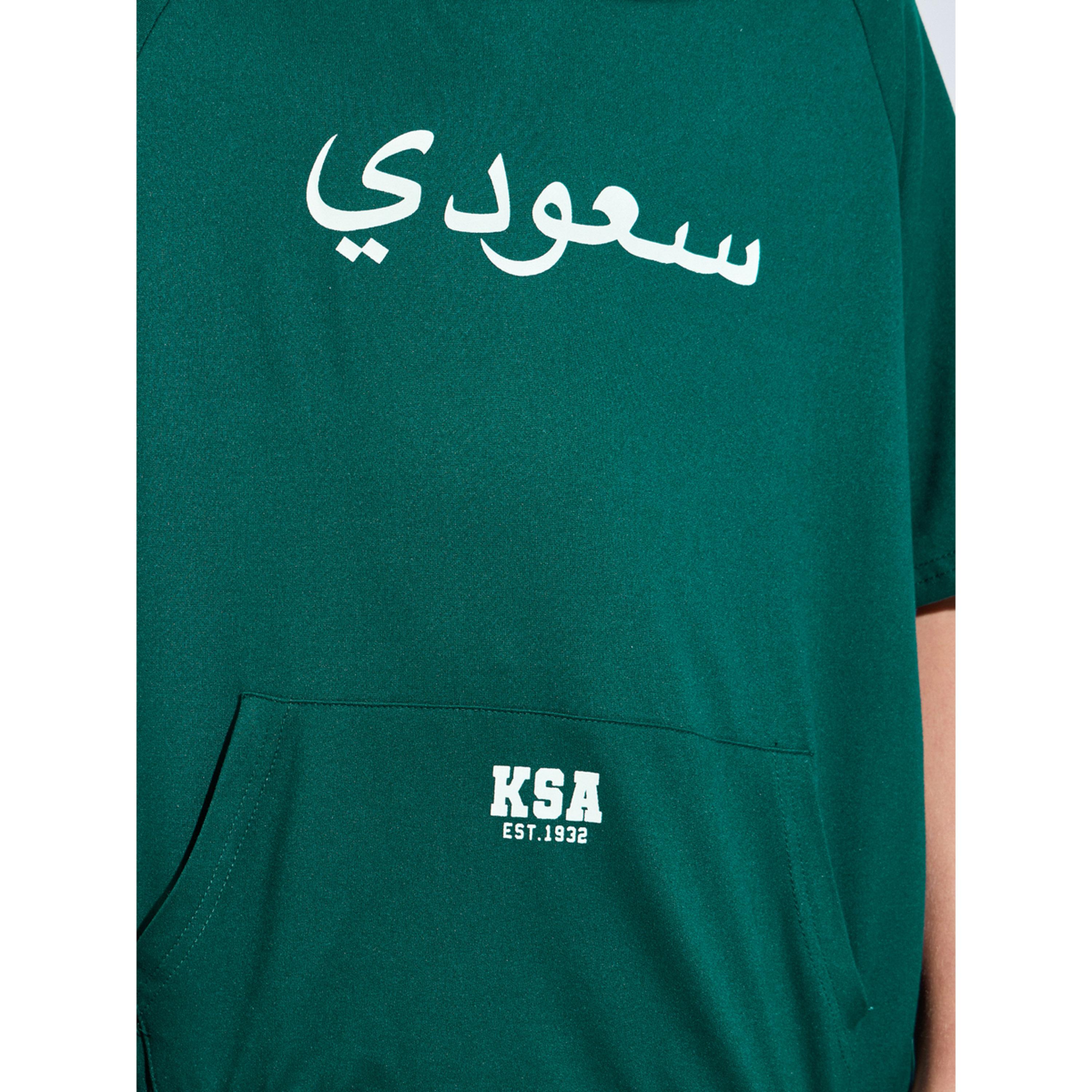 مجموعة من شورت وسويت شيرت بقبعة لليوم الوطني للبنين باللون الأخضر الداكن-boys-clothing-setsandcoords-image-5