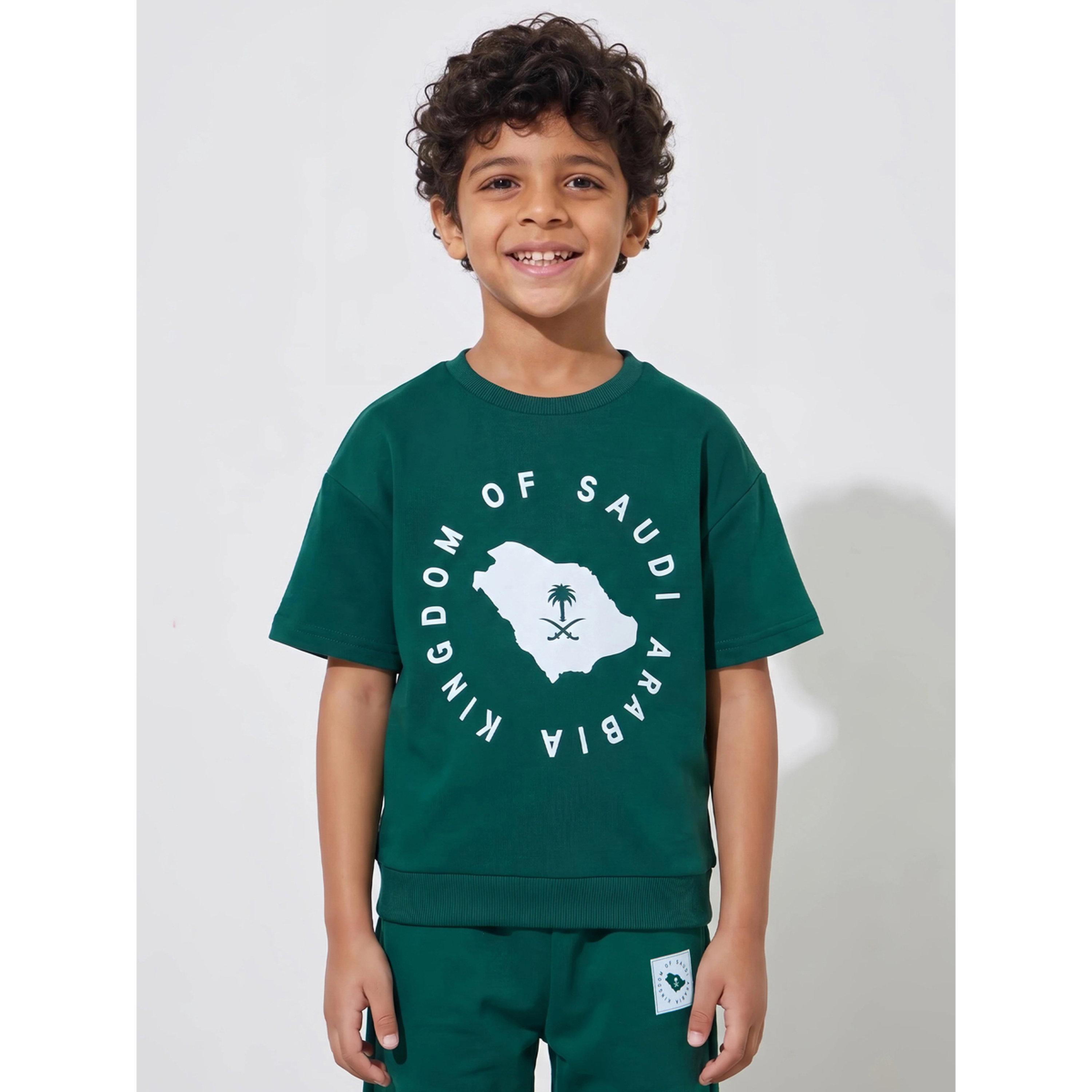 مجموعة من بنطال جوغر وتيشيرت واسع بطبعة اليوم الوطني السعودي-boys-clothing-setsandcoords-image-3
