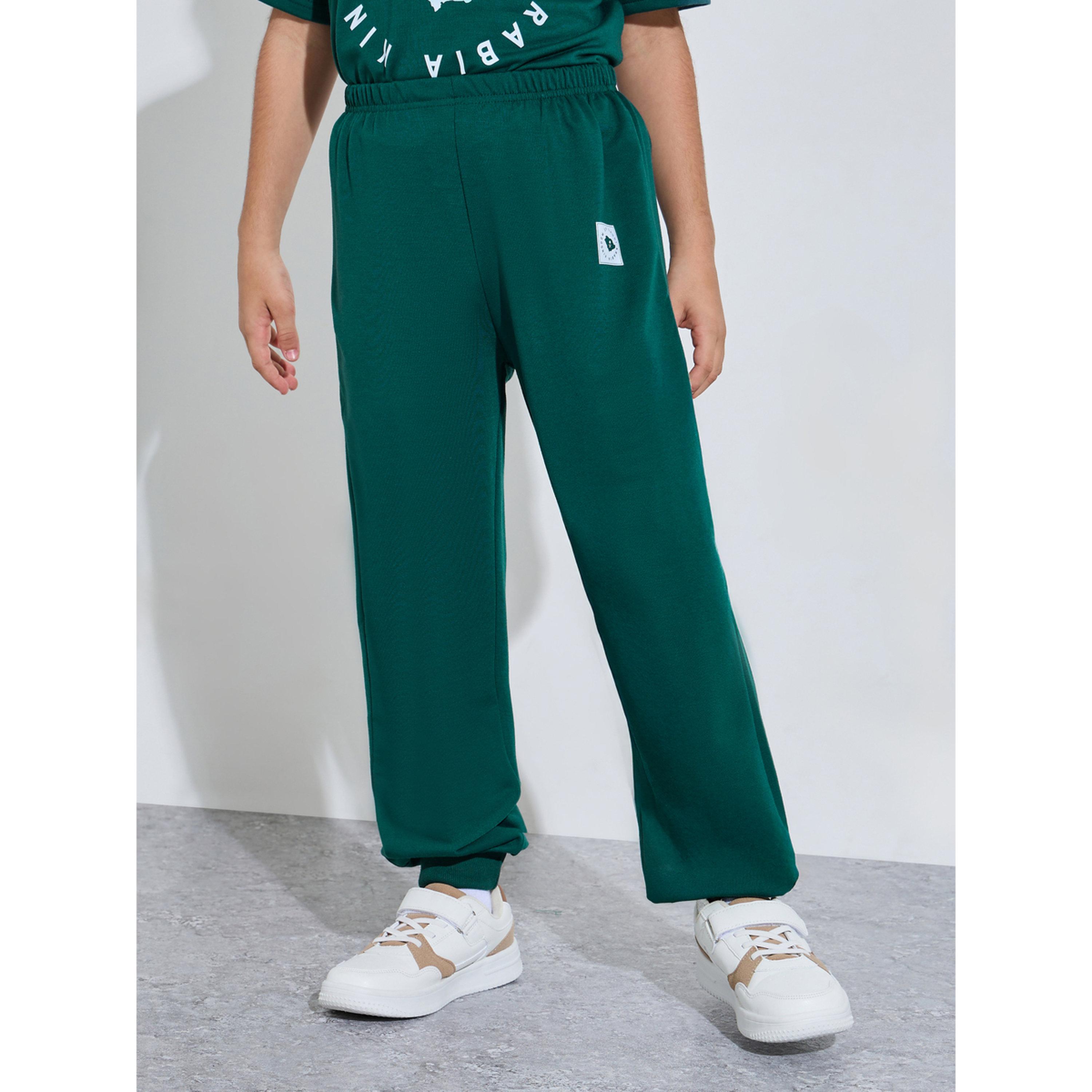 طقم من بنطال جوغر وتيشيرت واسع بمناسبة اليوم الوطني السعودي للأولاد - أخضر داكن-boys-clothing-setsandcoords-image-4