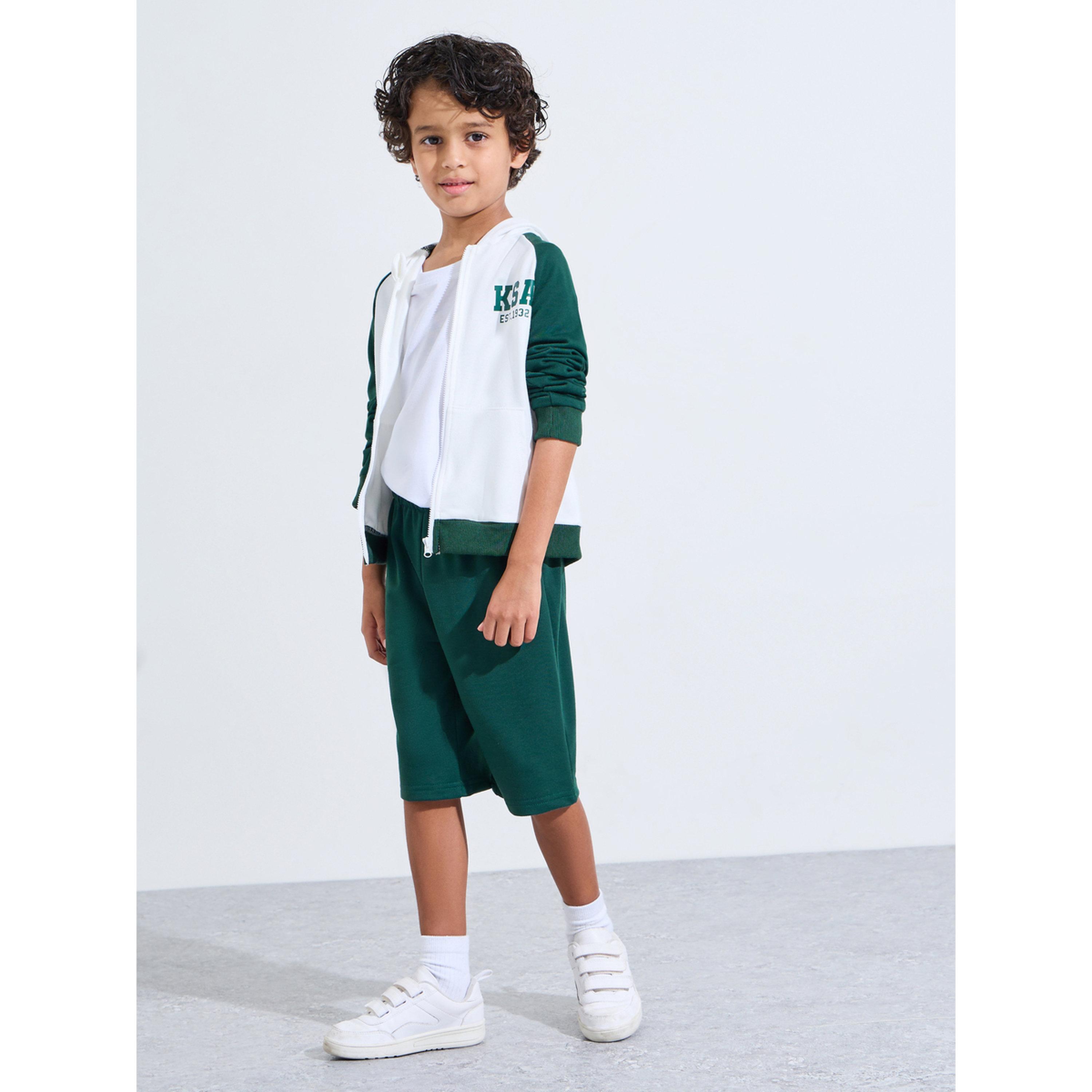 مجموعة من بنطال جوغر بقصة مستقيمة وهودي بسحاب بأكمام راجلان وتطريز للأولاد الصغار-boys-clothing-setsandcoords-image-2
