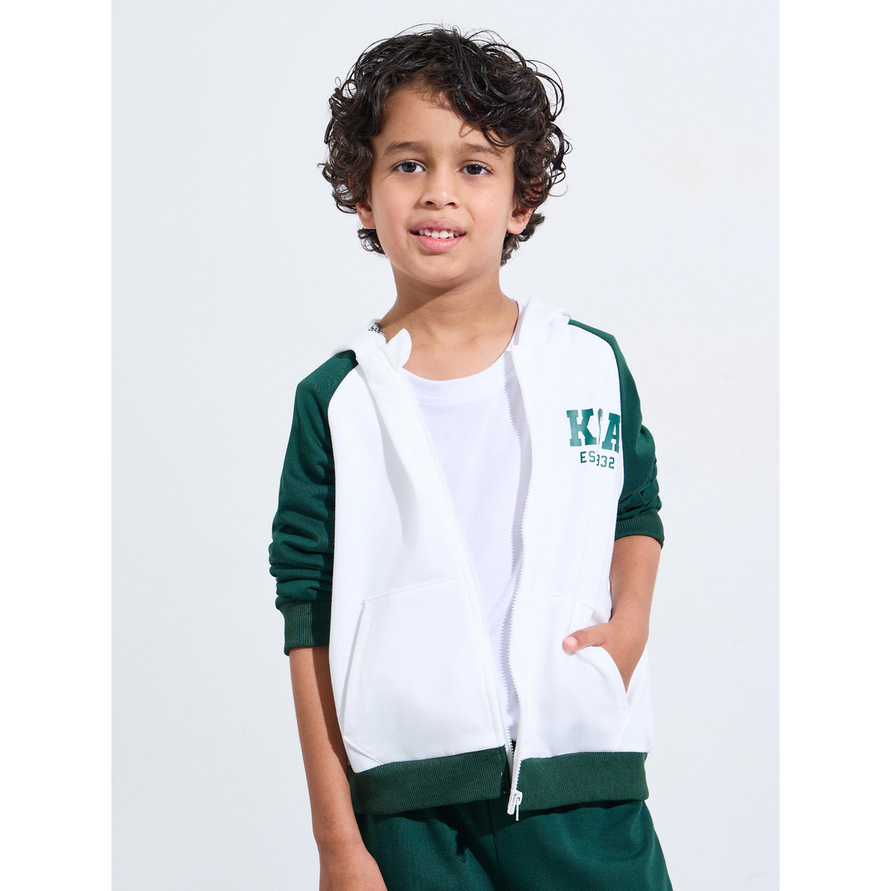 مجموعة من بنطال جوغر بقصة مستقيمة وهودي بسحاب بأكمام راجلان وتطريز للأولاد الصغار-boys-clothing-setsandcoords-image-3