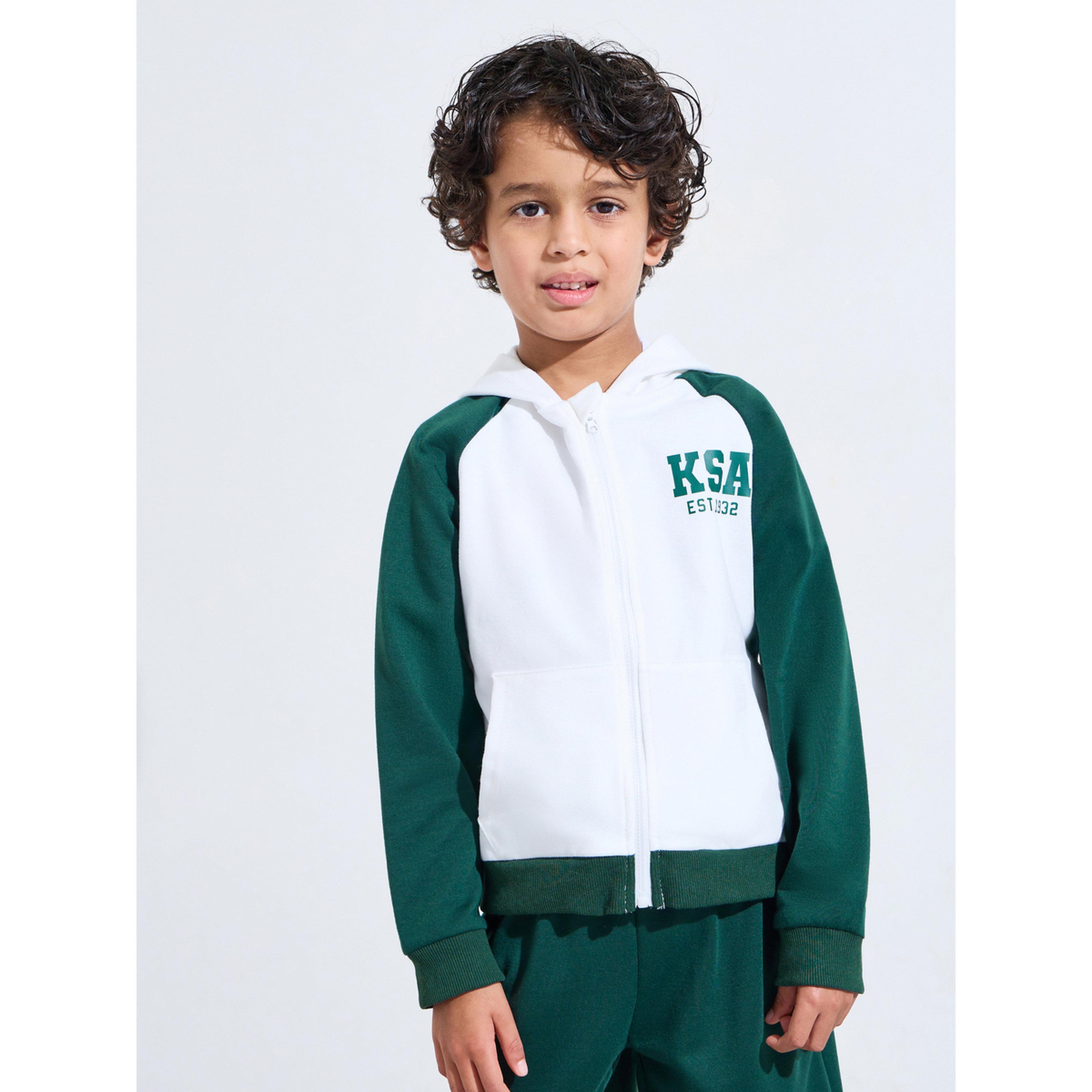 مجموعة من بنطال جوغر بقصة مستقيمة وهودي بسحاب بأكمام راجلان وتطريز للأولاد الصغار-boys-clothing-setsandcoords-image-4