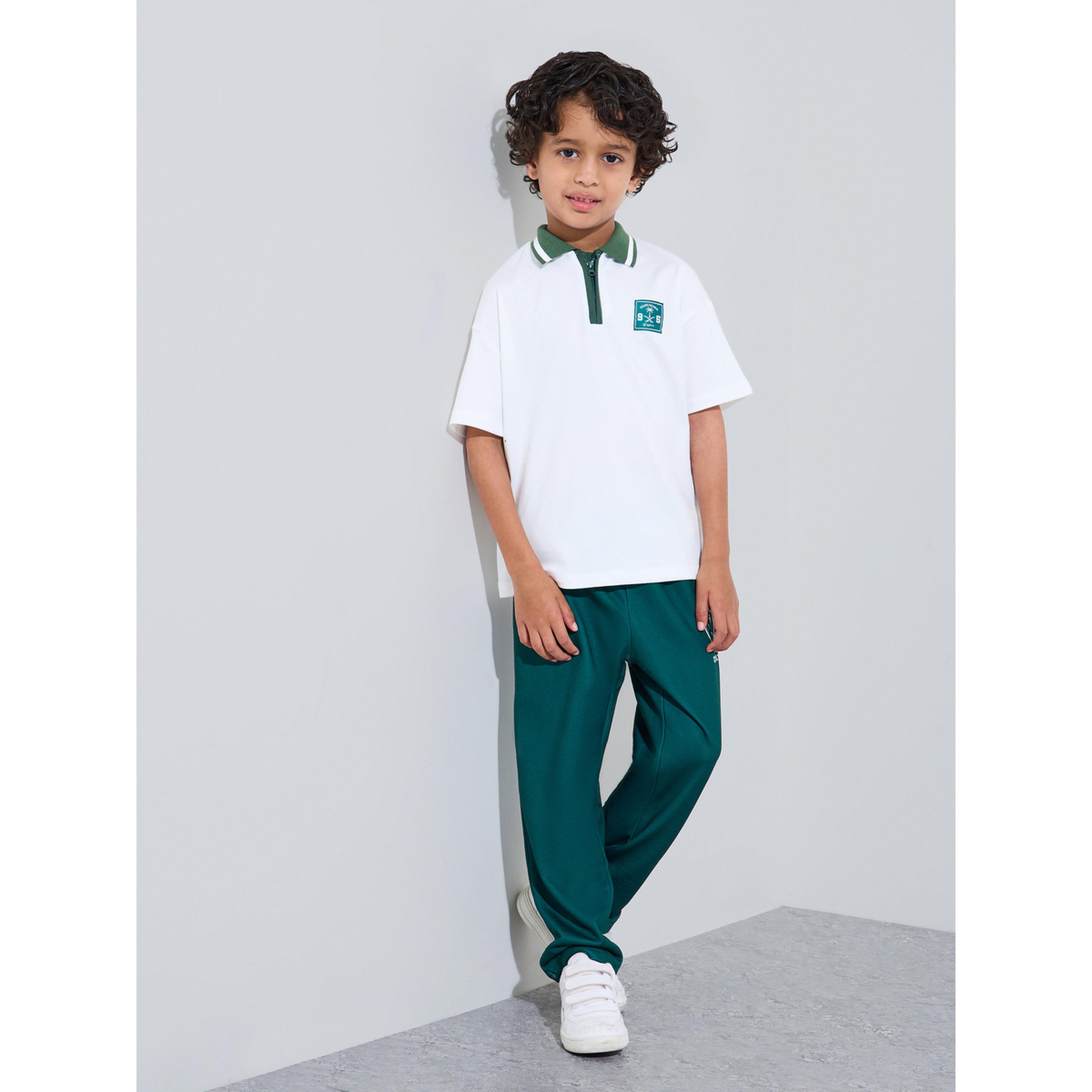 Styli Boys Off White KSA National Day Patchwork Contrast Collar Polo T-Shirt-boys-clothing-tshirtsandpolos-image-2