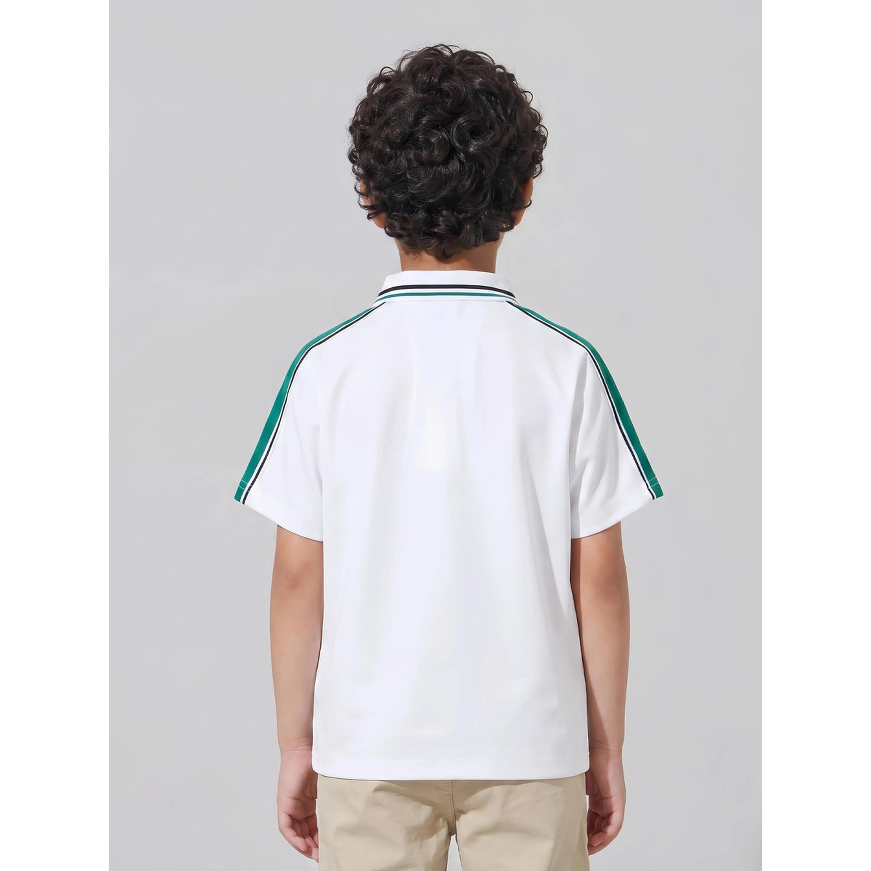 قميص بحواف متباينة وطبعة بمناسبة اليوم الوطني السعودي للأولاد - أوف وايت-boys-clothing-shirts-image-3