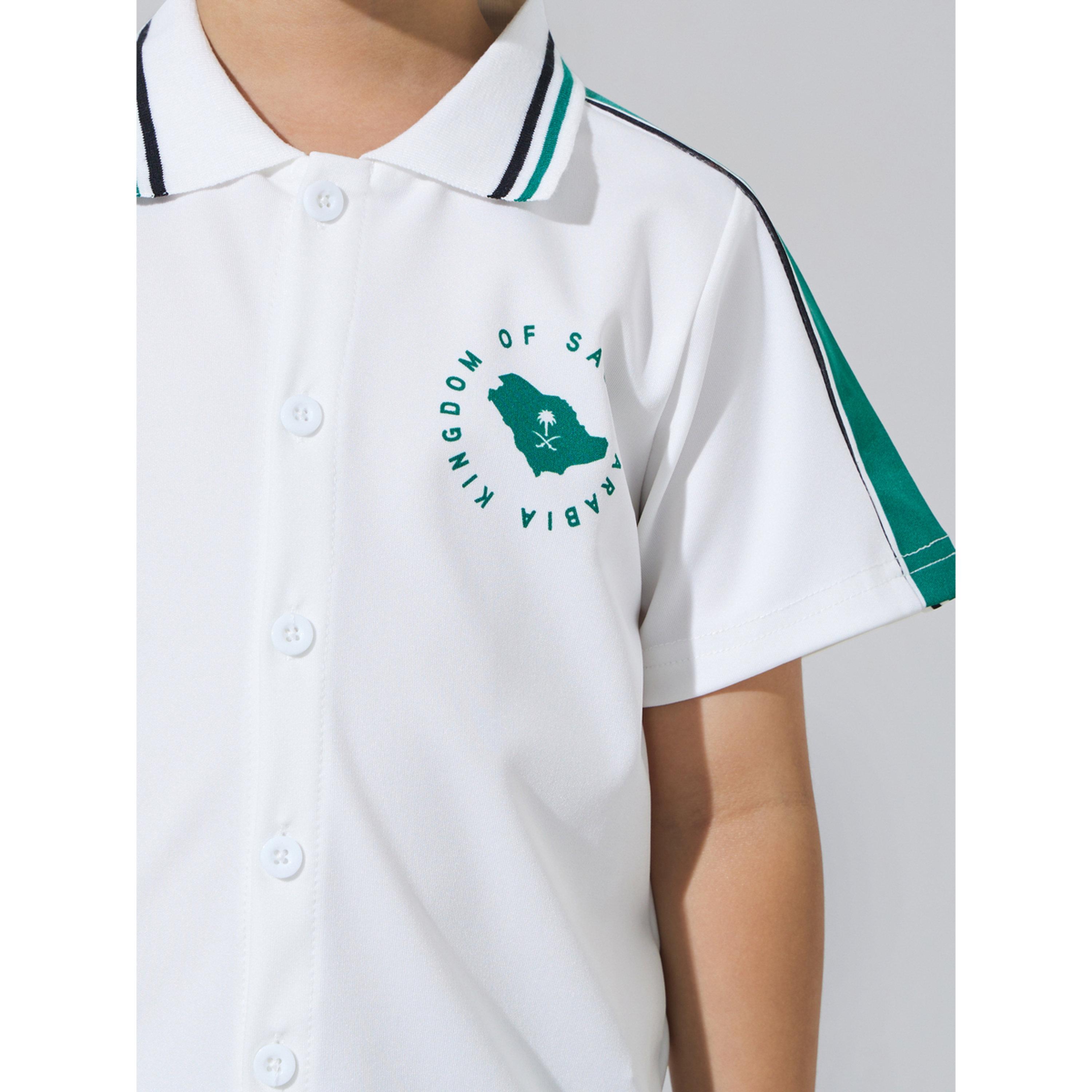 قميص بحواف متباينة وطبعة بمناسبة اليوم الوطني السعودي للأولاد - أوف وايت-boys-clothing-shirts-image-5