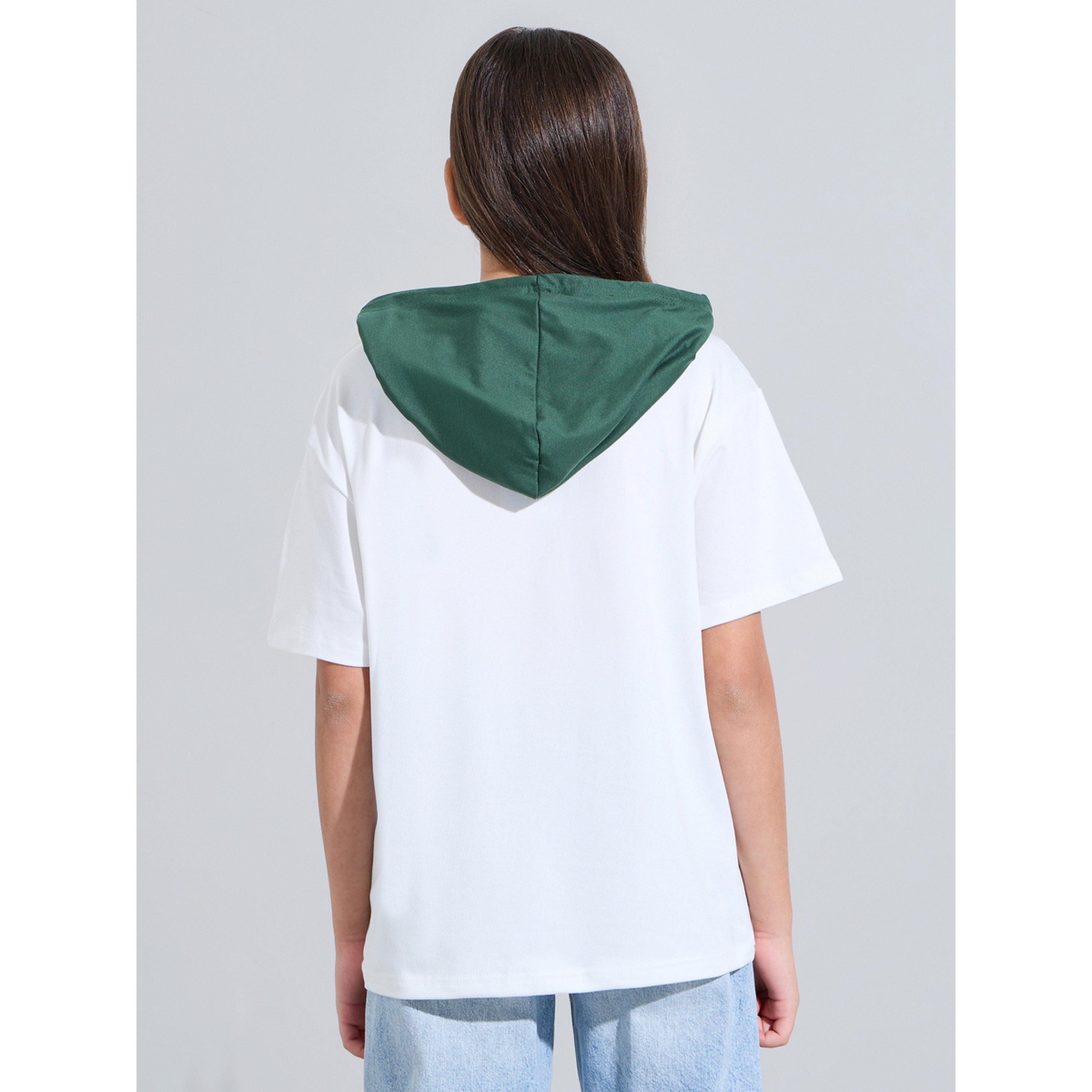 Styli Teen Girls Off White KSA National Day Print Hooded T-Shirt-girls-clothing-tshirts-image-3