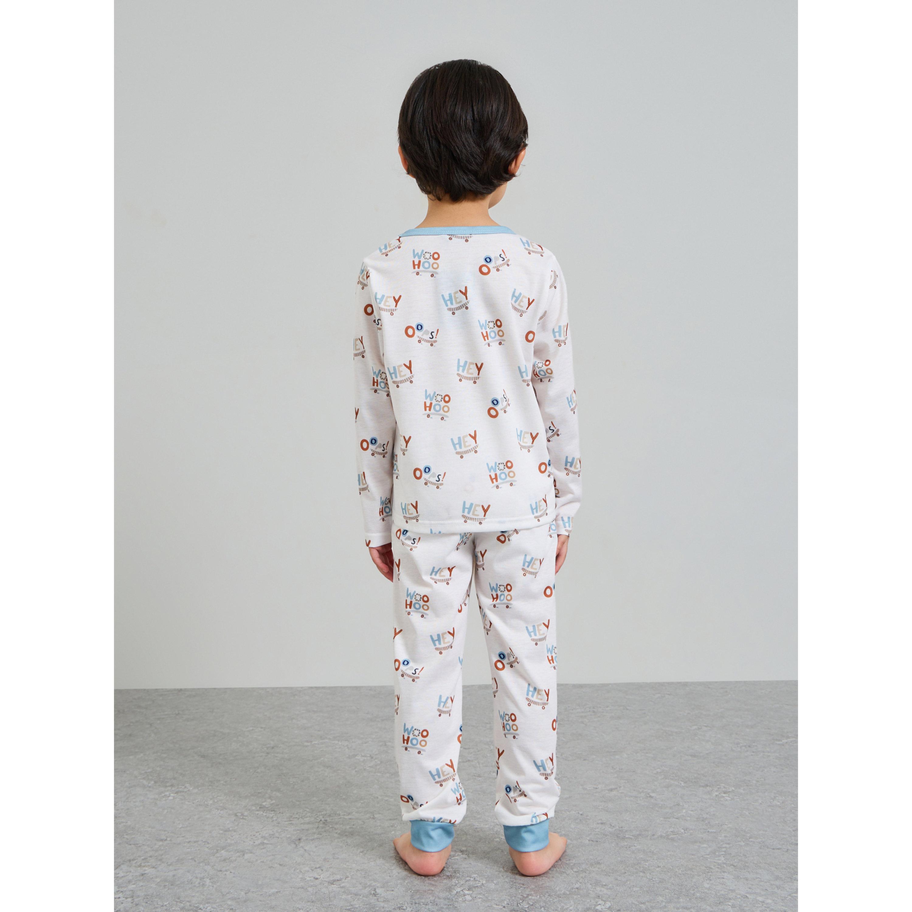 Styli Boys Printed Long Sleeve T-Shirt and Pyjama Set-boys-clothing-nightwear-image-3