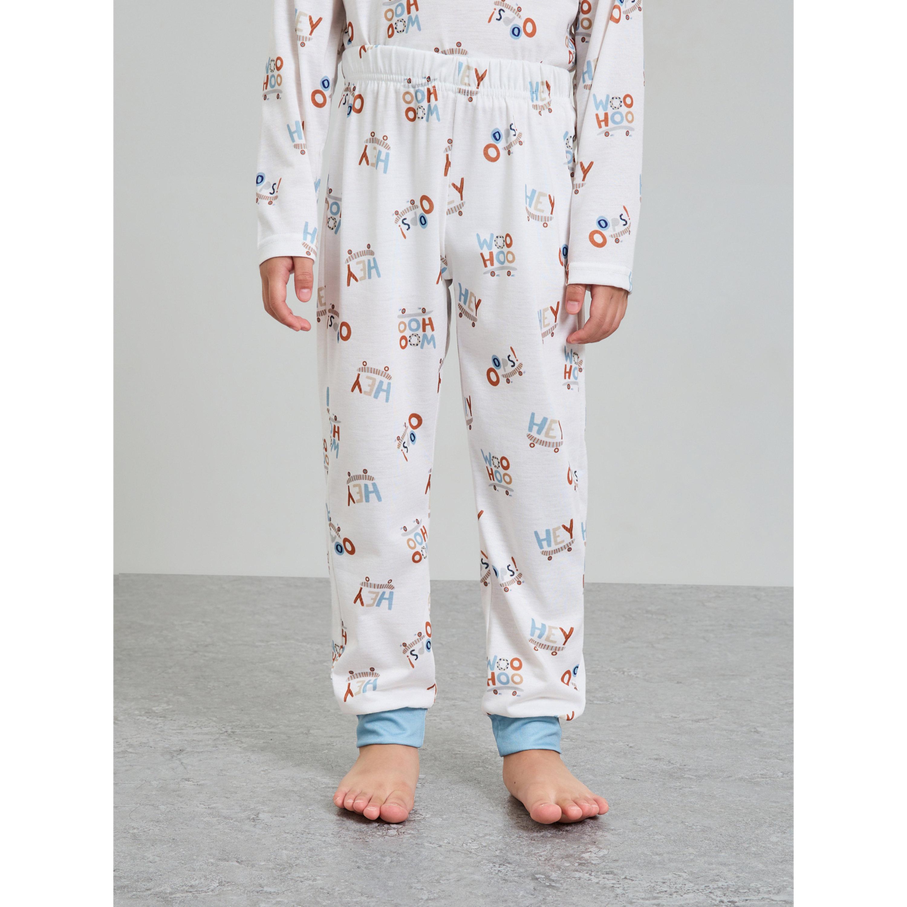 Styli Boys Printed Long Sleeve T-Shirt and Pyjama Set-boys-clothing-nightwear-image-4