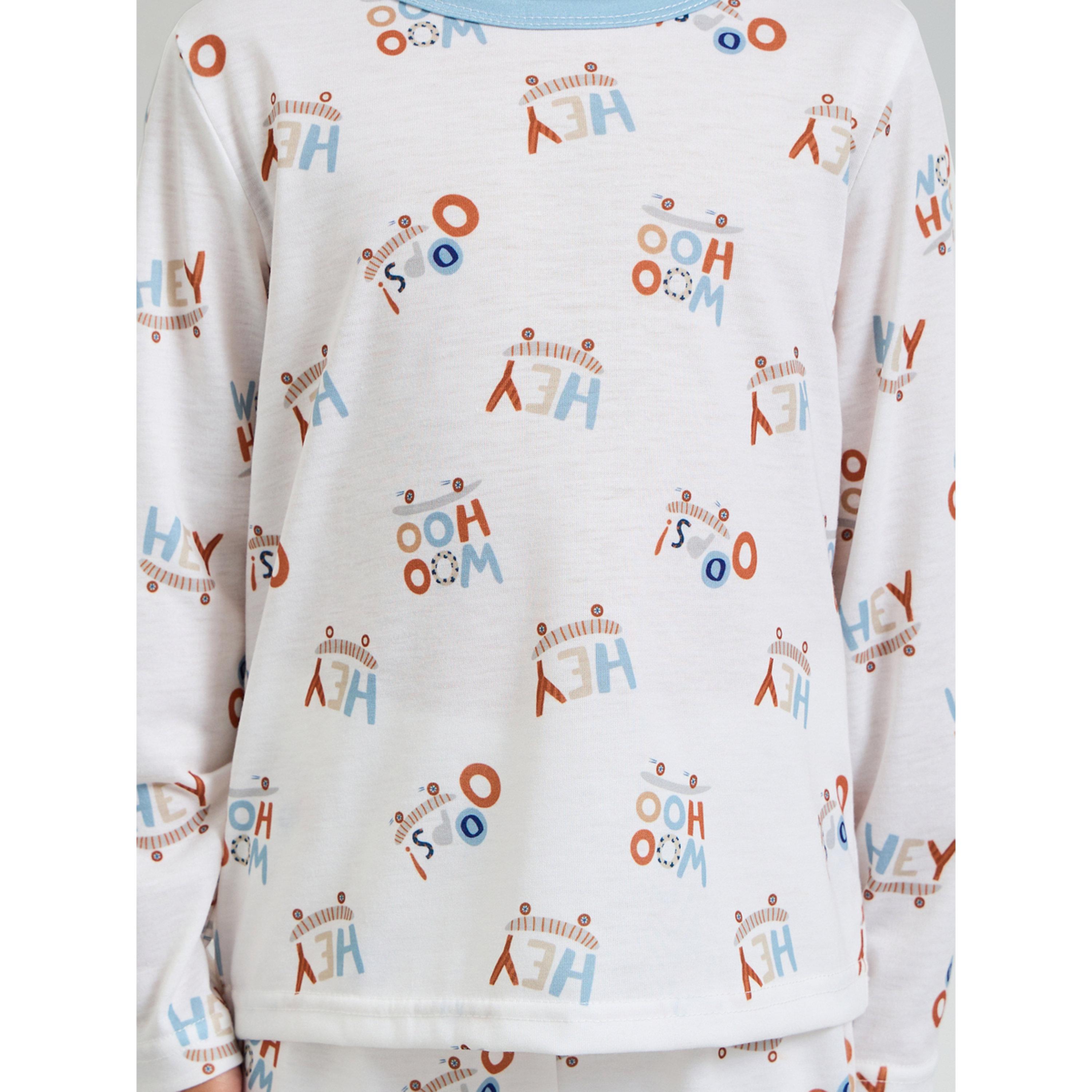 Styli Boys Printed Long Sleeve T-Shirt and Pyjama Set-boys-clothing-nightwear-image-5