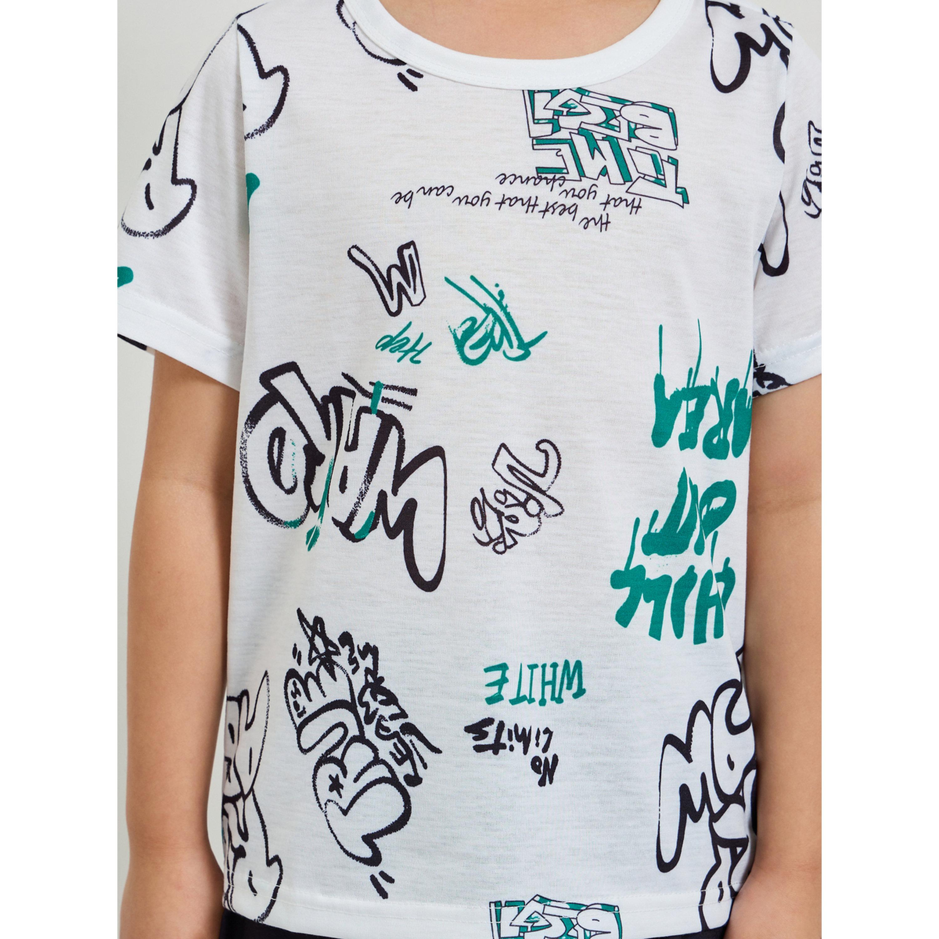 Styli Boys Graphic Print T-Shirt and Shorts Set-boys-clothing-nightwear-image-5