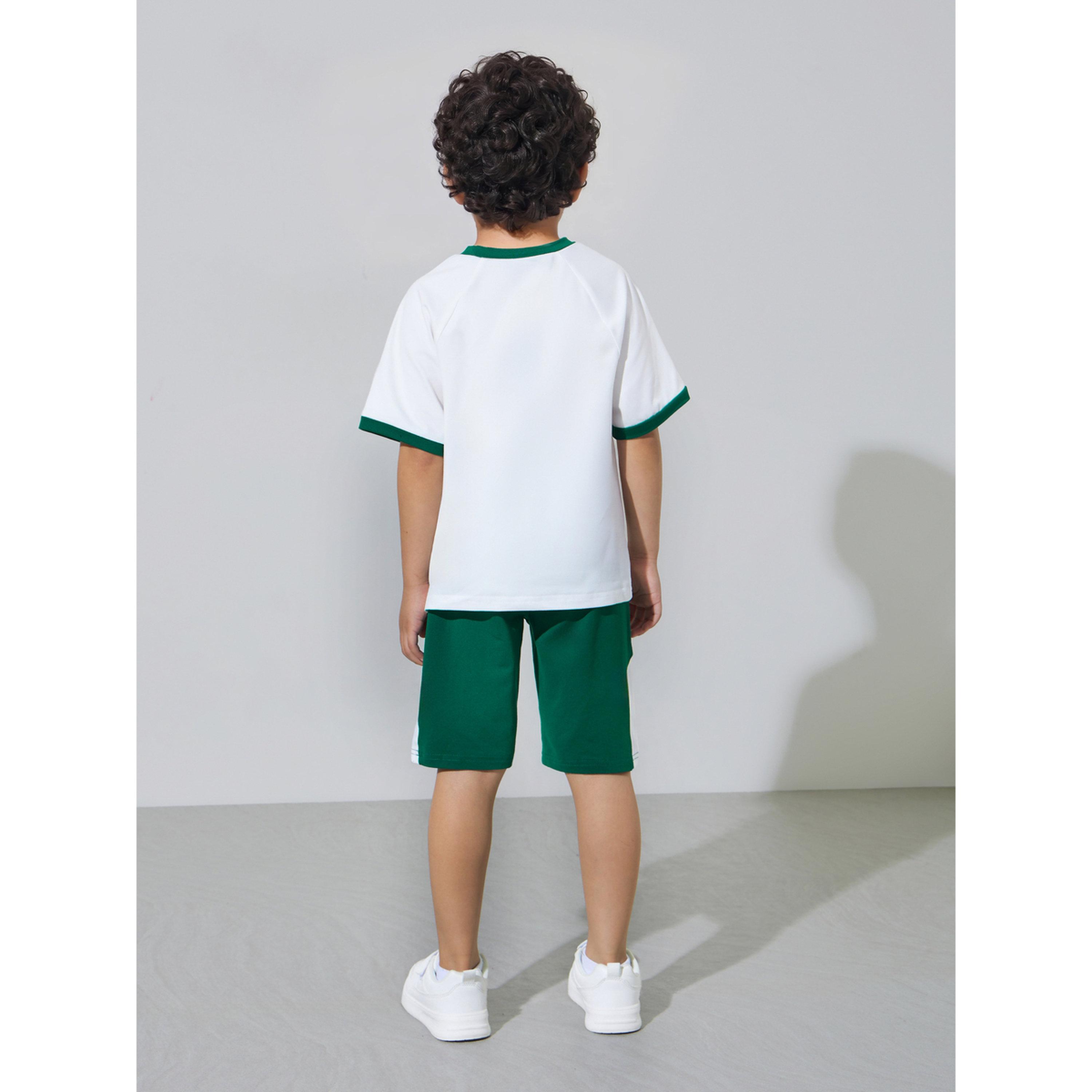 Styli Boys White KSA National Day Print T-Shirt and Dark Green Shorts Set-boys-clothing-setsandcoords-image-5