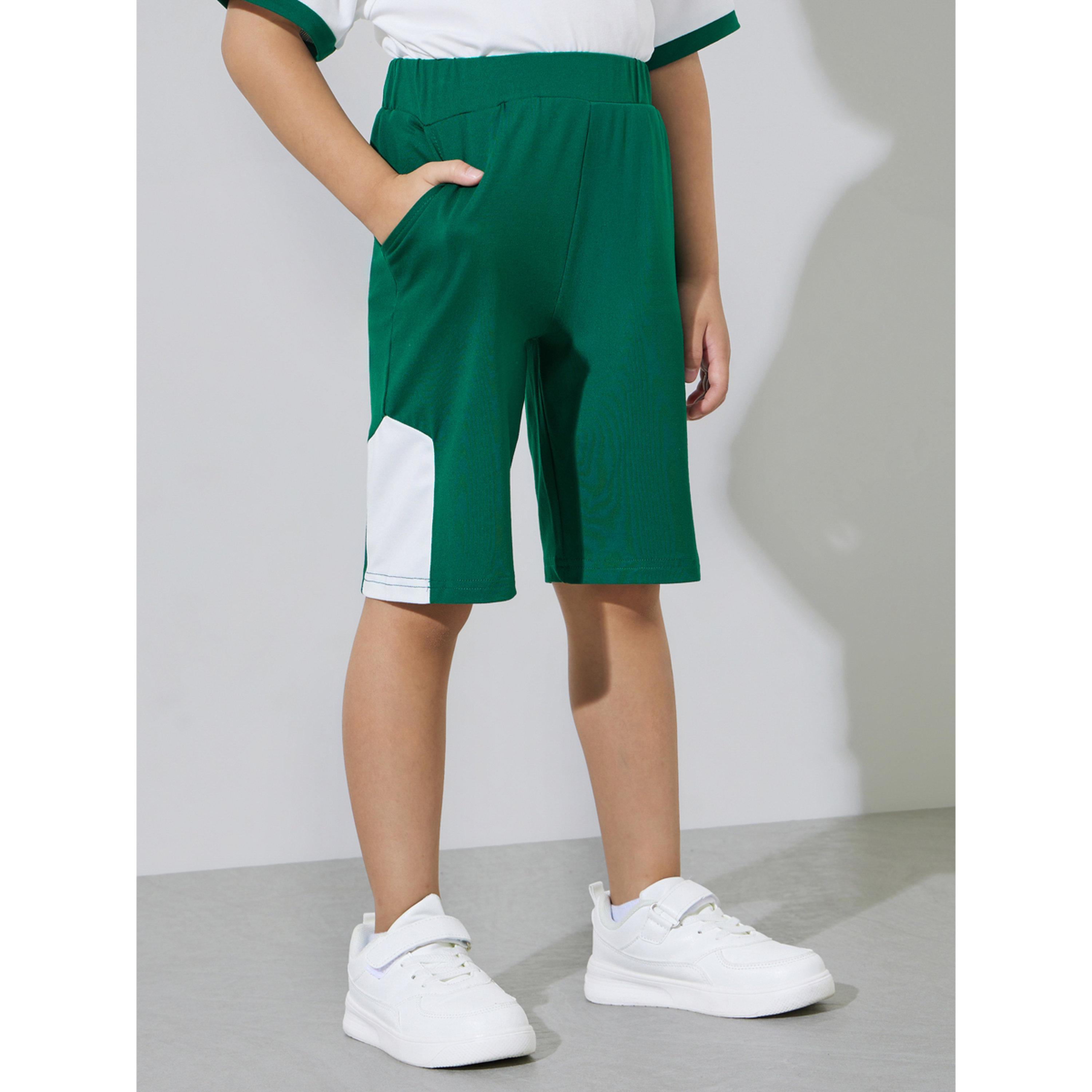 Styli Boys White KSA National Day Print T-Shirt and Dark Green Shorts Set-boys-clothing-setsandcoords-image-6