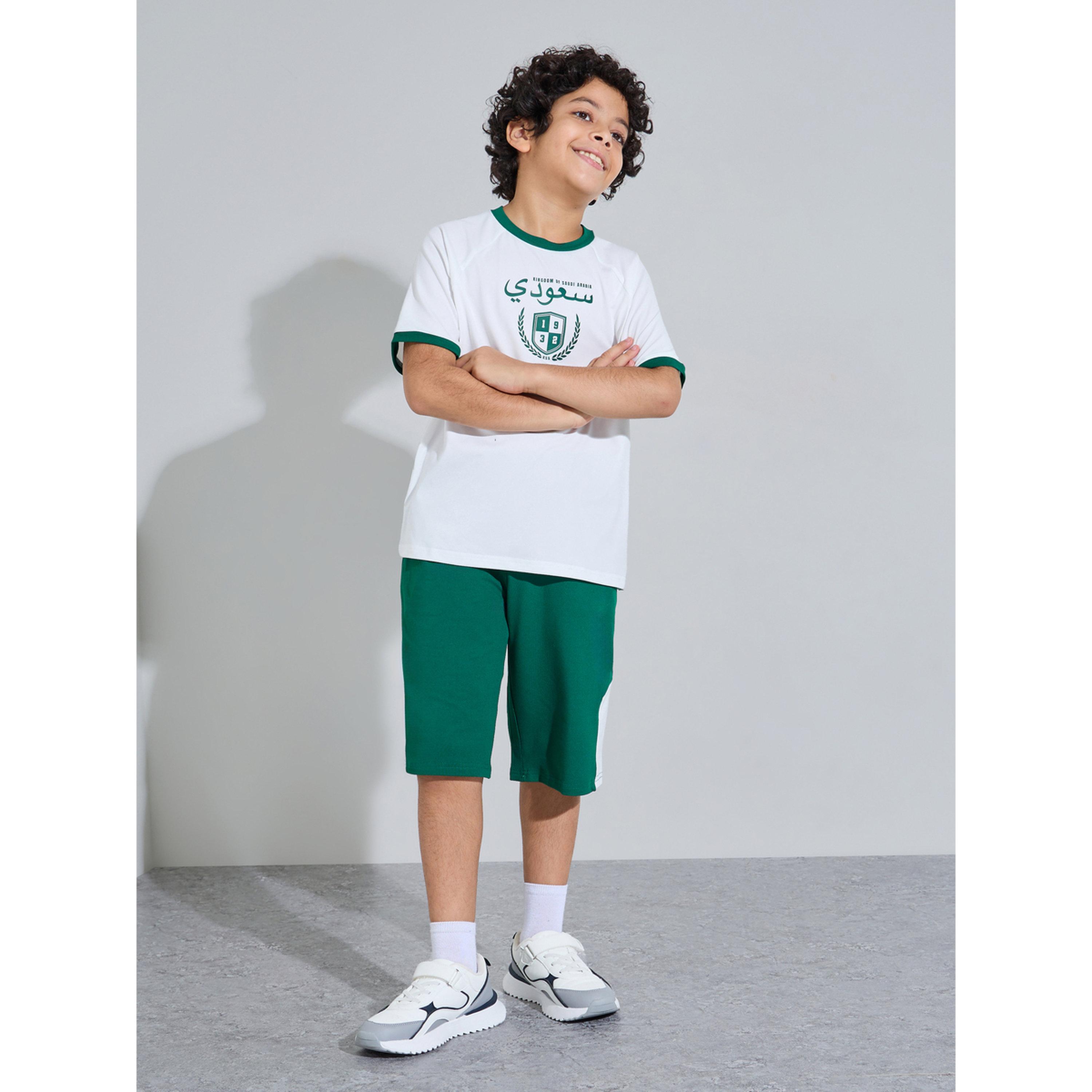 Styli Teen Boys KSA National Day Print Oversized T-Shirt and Shorts Set-boys-clothing-setsandcoords-image-2
