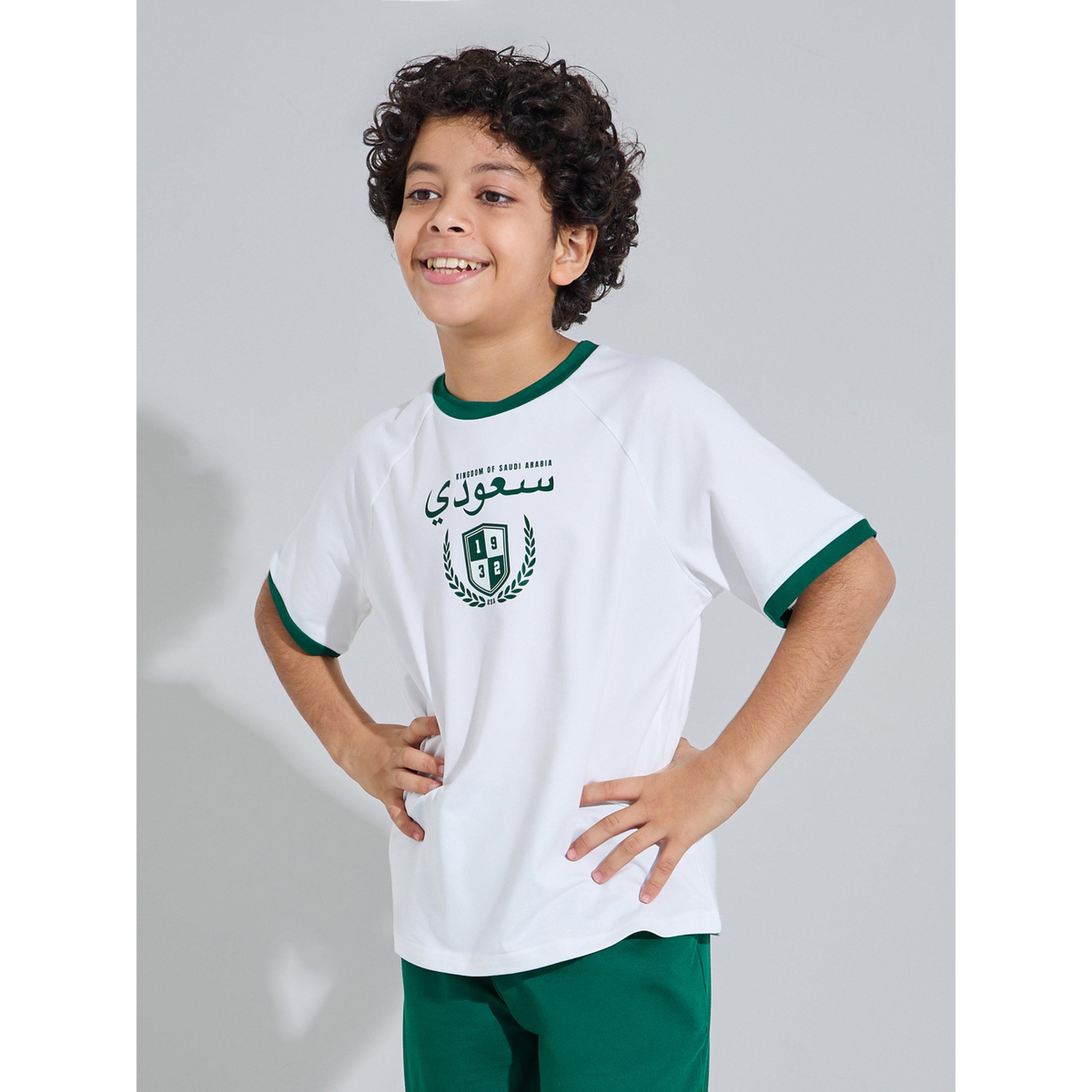 Styli Teen Boys KSA National Day Print Oversized T-Shirt and Shorts Set-boys-clothing-setsandcoords-image-4